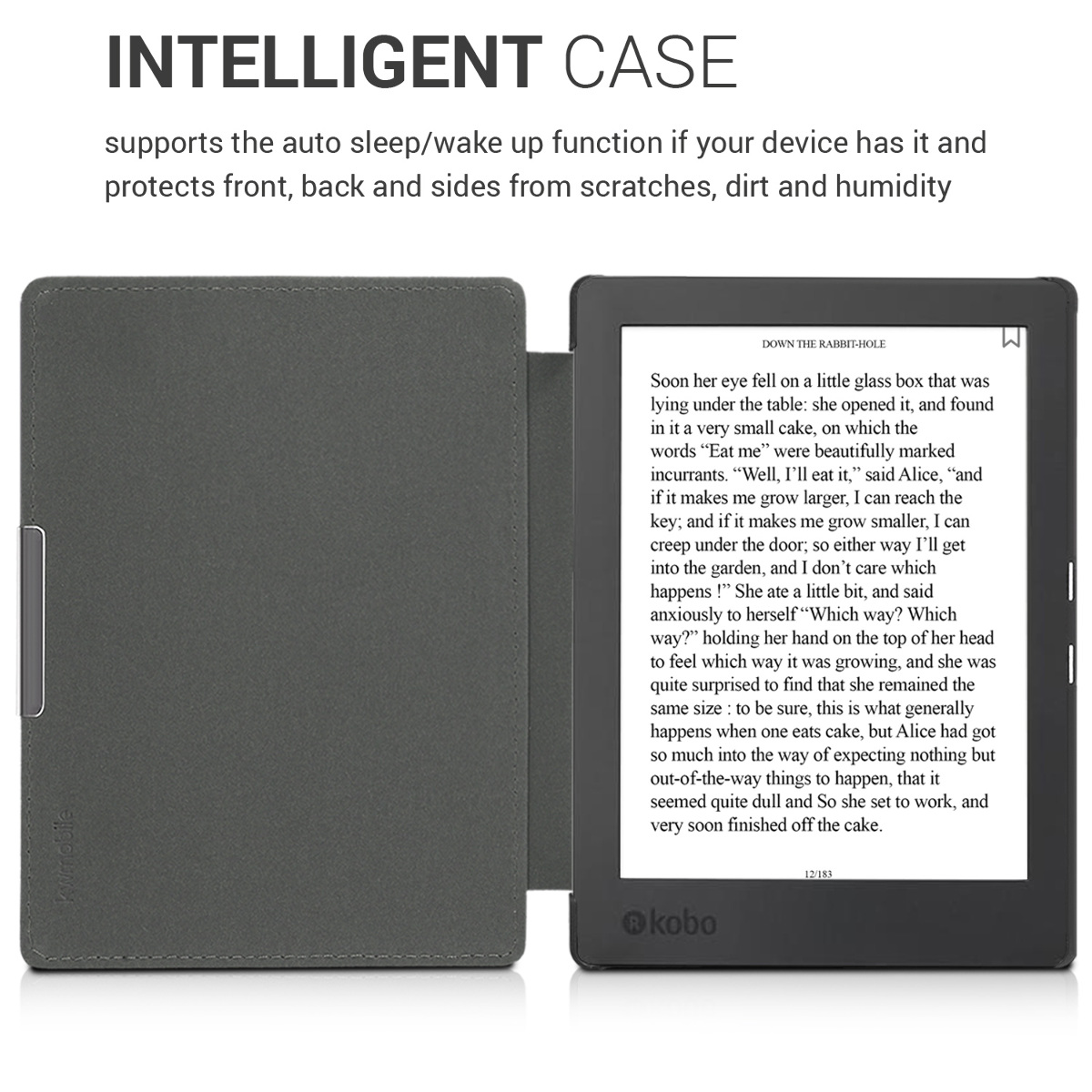 Obal pro Kobo Aura H2O Edition 1 kwmobile - motiv magnólie s taupe / bílá / modrošedá