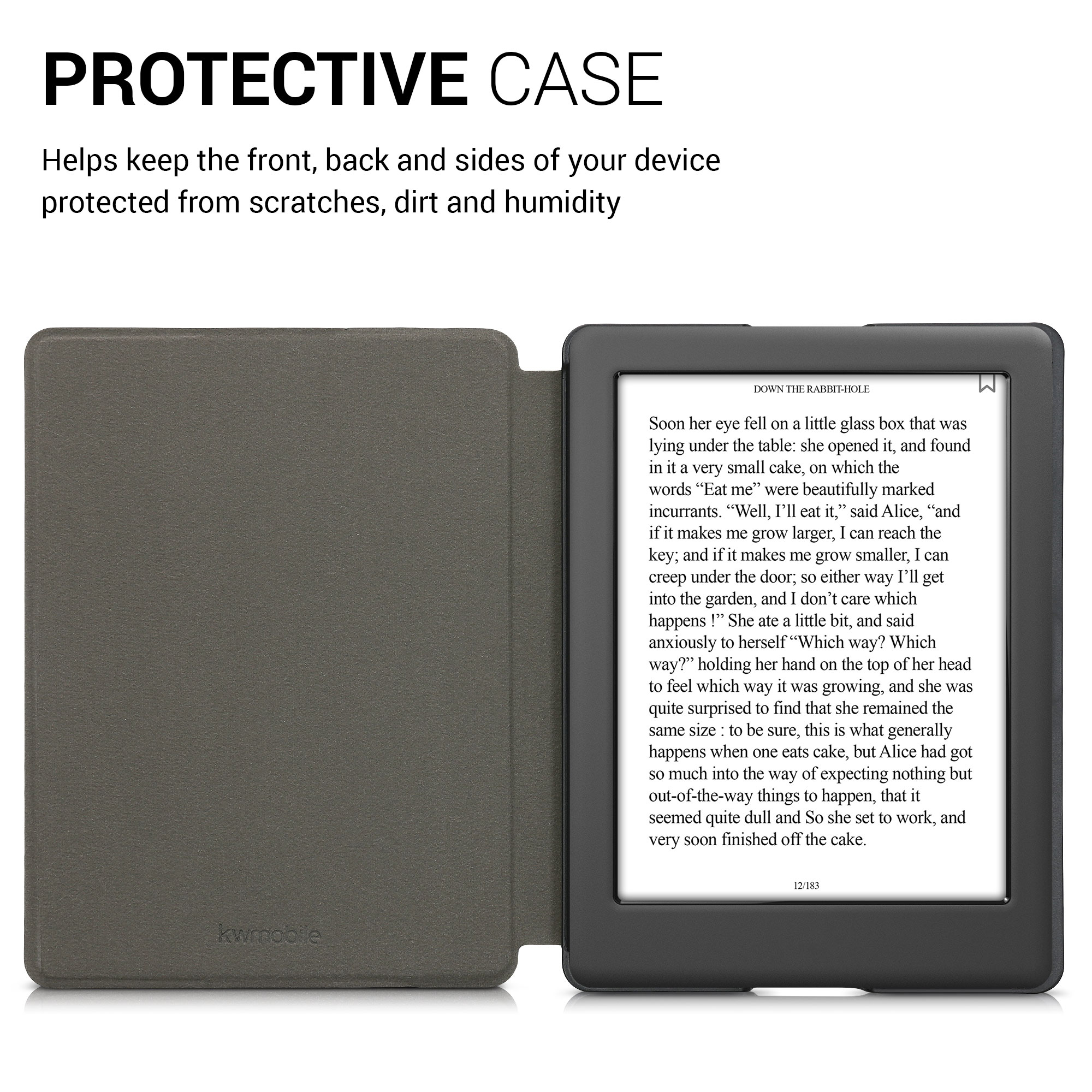Pouzdro na čtečku kwmobile pro Kobo Glo HD / Touch 2.0 - Magnolias Taupe / bílá / tmavě šedá