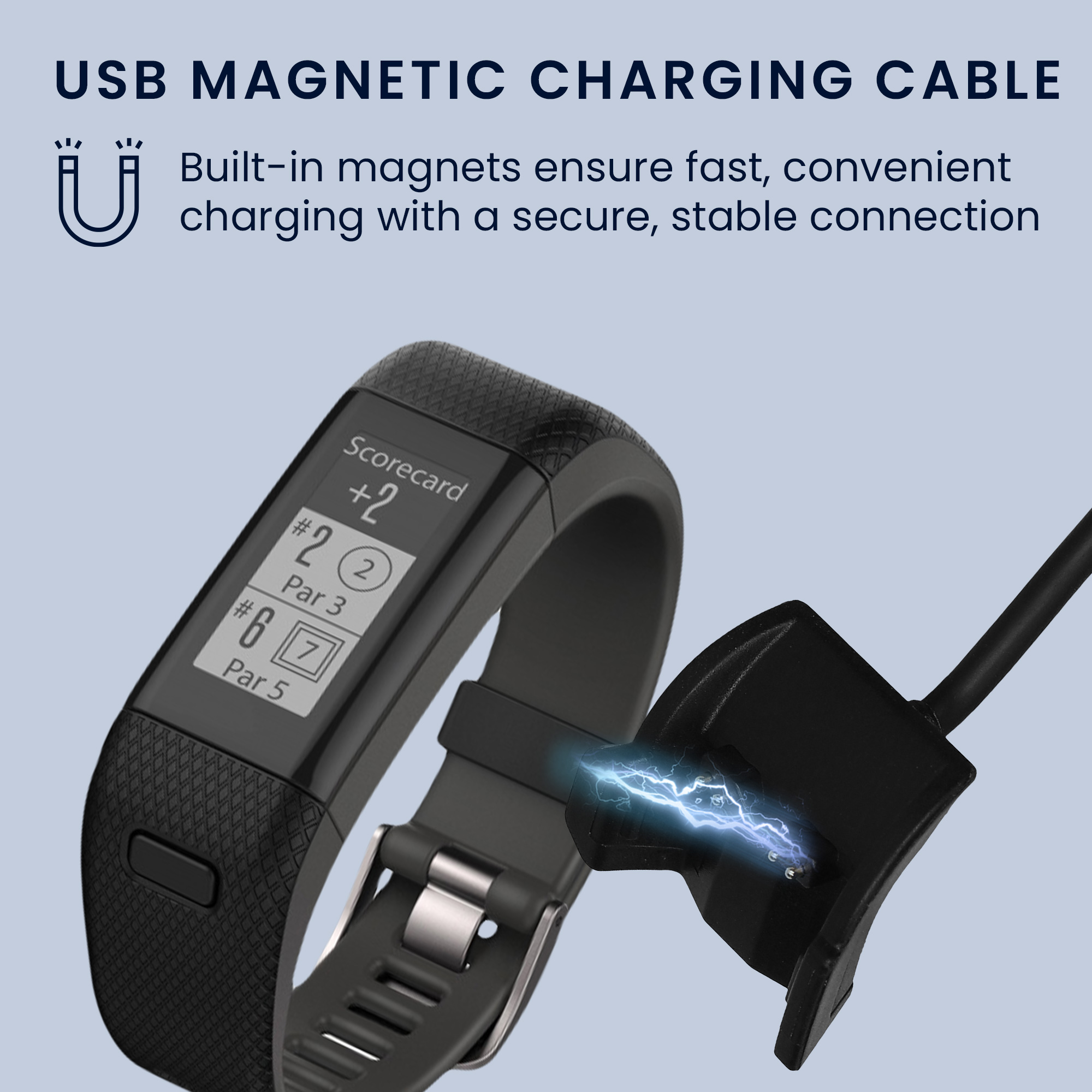 Nabíjecí kabel kwmobile pro Garmin Vivosmart HR Plus/Approach X40 - černá