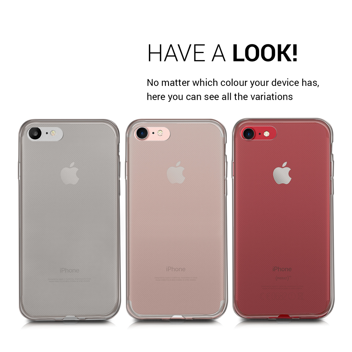 Transparentní TPU kryt kwmobile pro iPhone SE 2022/2020/8/7 - černá / transparentní
