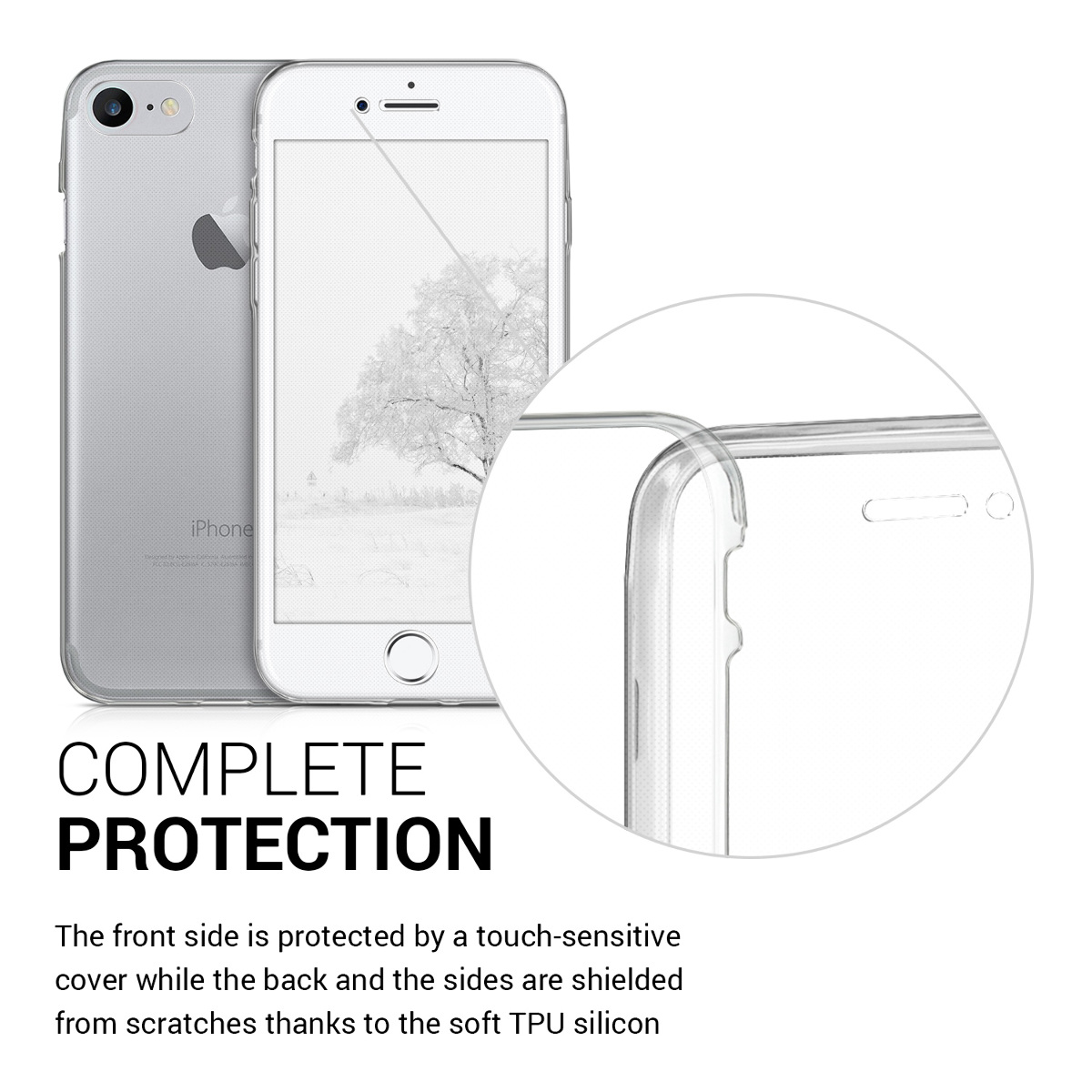 Transparentní TPU kryt kwmobile pro iPhone SE 2022/2020/8/7 - transparentní