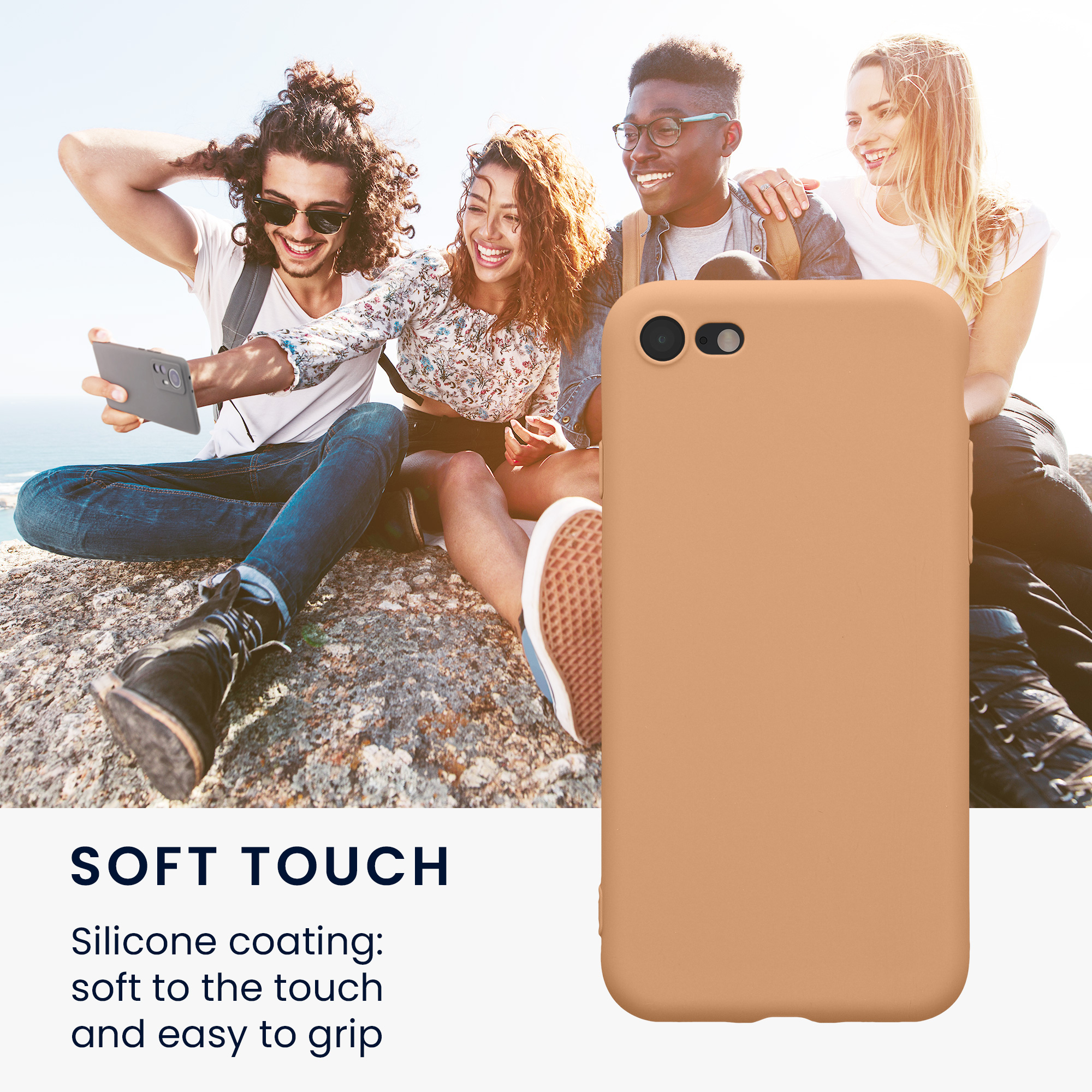 Silikonový TPU kryt kwmobile pro iPhone SE 2022/2020/8/7 - macchiato