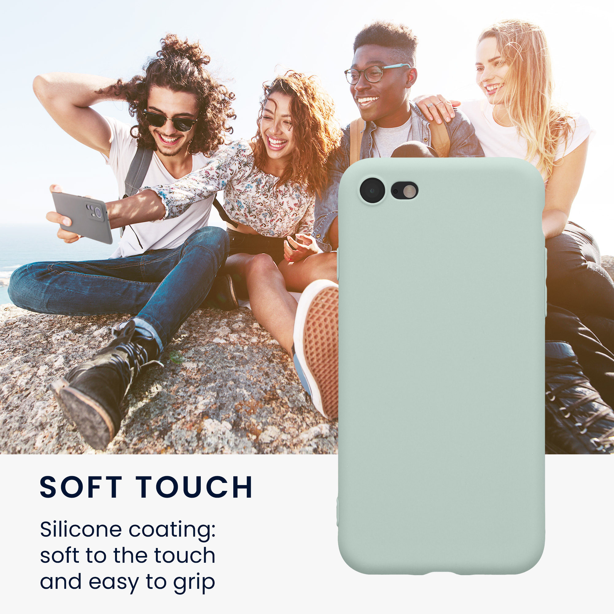 Silikonový TPU kryt kwmobile pro iPhone SE 2022/2020/8/7 - mátová