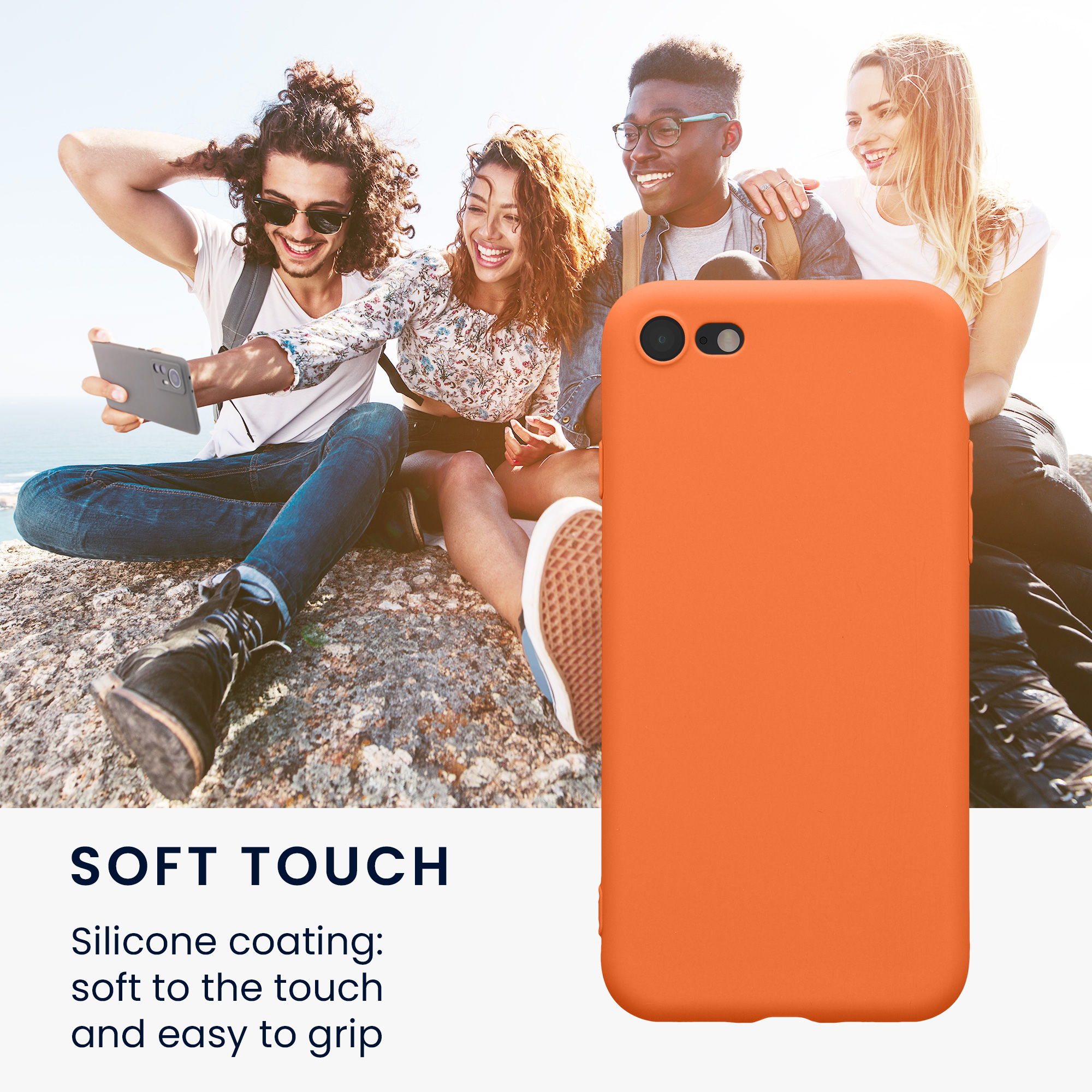 Silikonový TPU kryt kwmobile pro iPhone SE 2022/2020/8/7 - teplá meruňková
