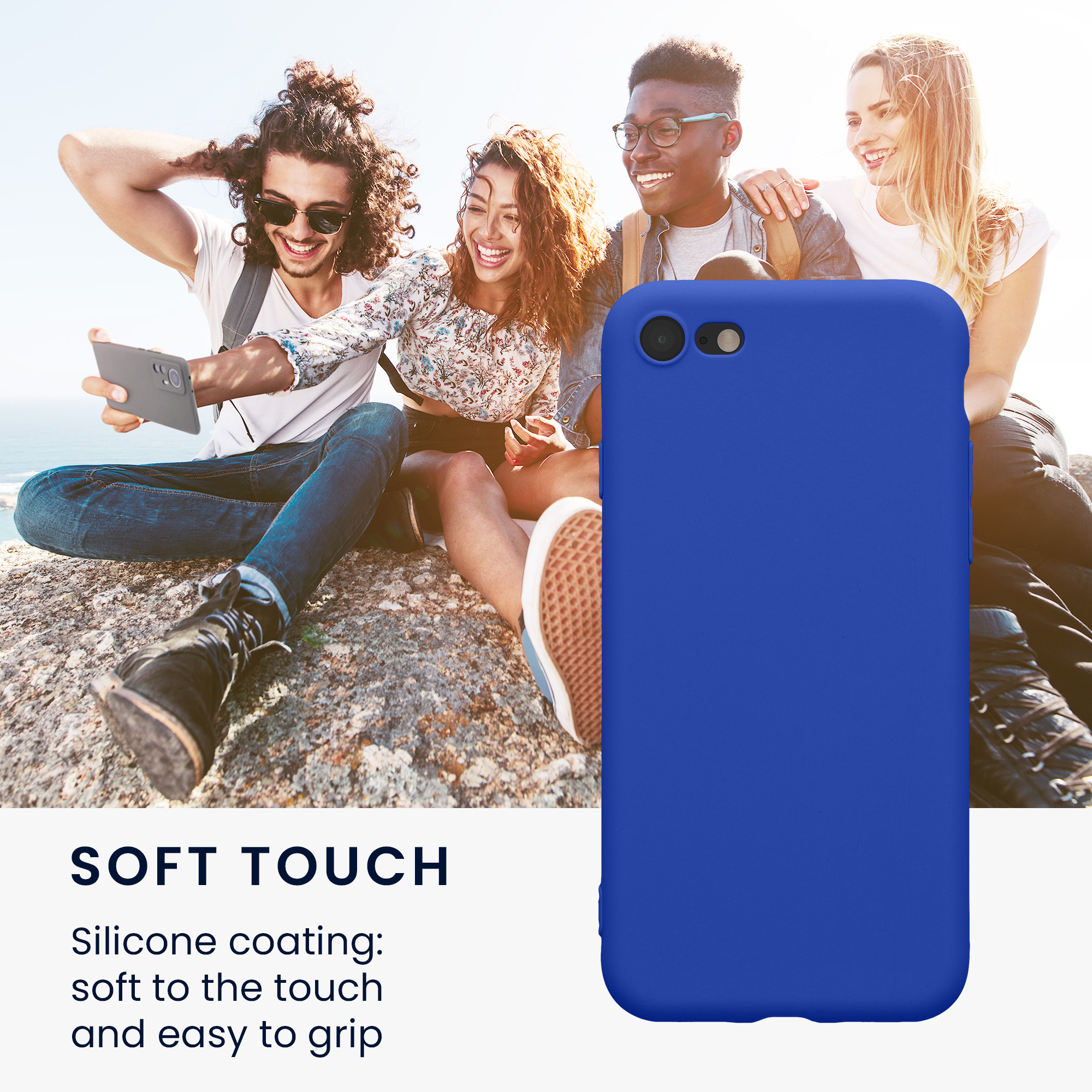 Silikonový TPU kryt kwmobile pro iPhone SE 2022/2020/8/7 - baltská modrá