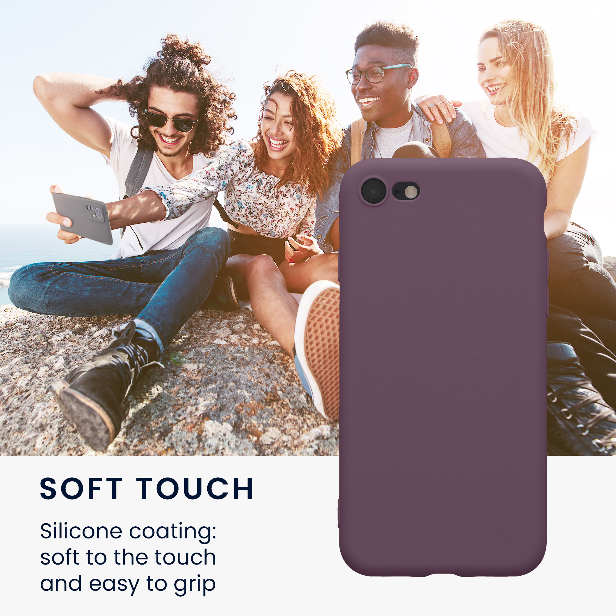 Silikonový TPU kryt kwmobile pro iPhone SE 2022/2020/8/7 - bledě fialová