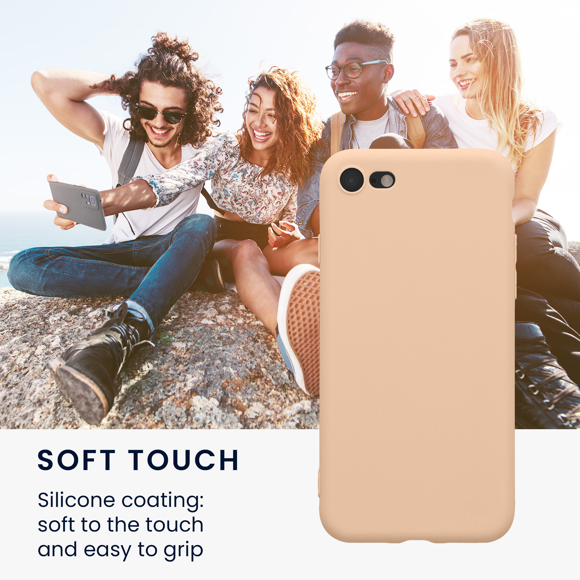 Pouzdro pro Apple iPhone SE (2022) / SE (2020) / 8 / 7 kwmobile tenké TPU - pastelová broskvová