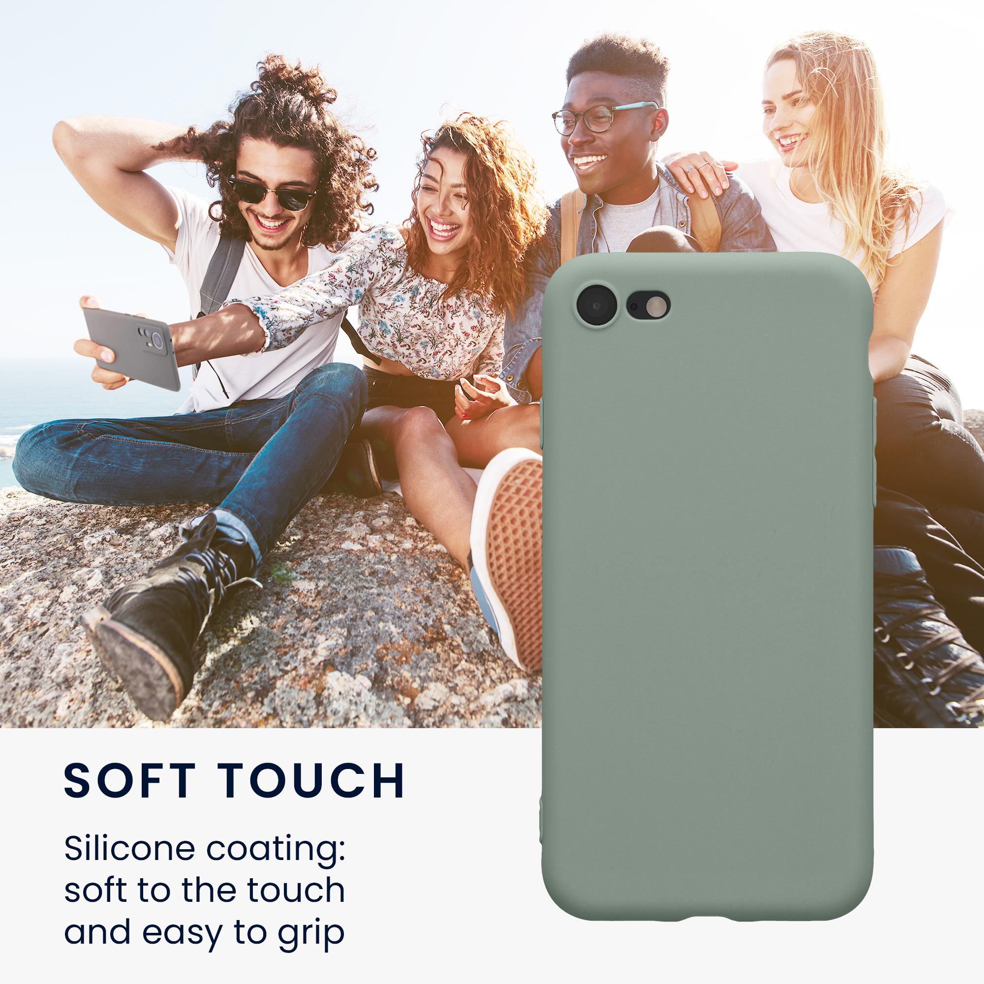 Silikonový TPU kryt kwmobile pro iPhone SE 2022/2020/8/7 - jemně zelená