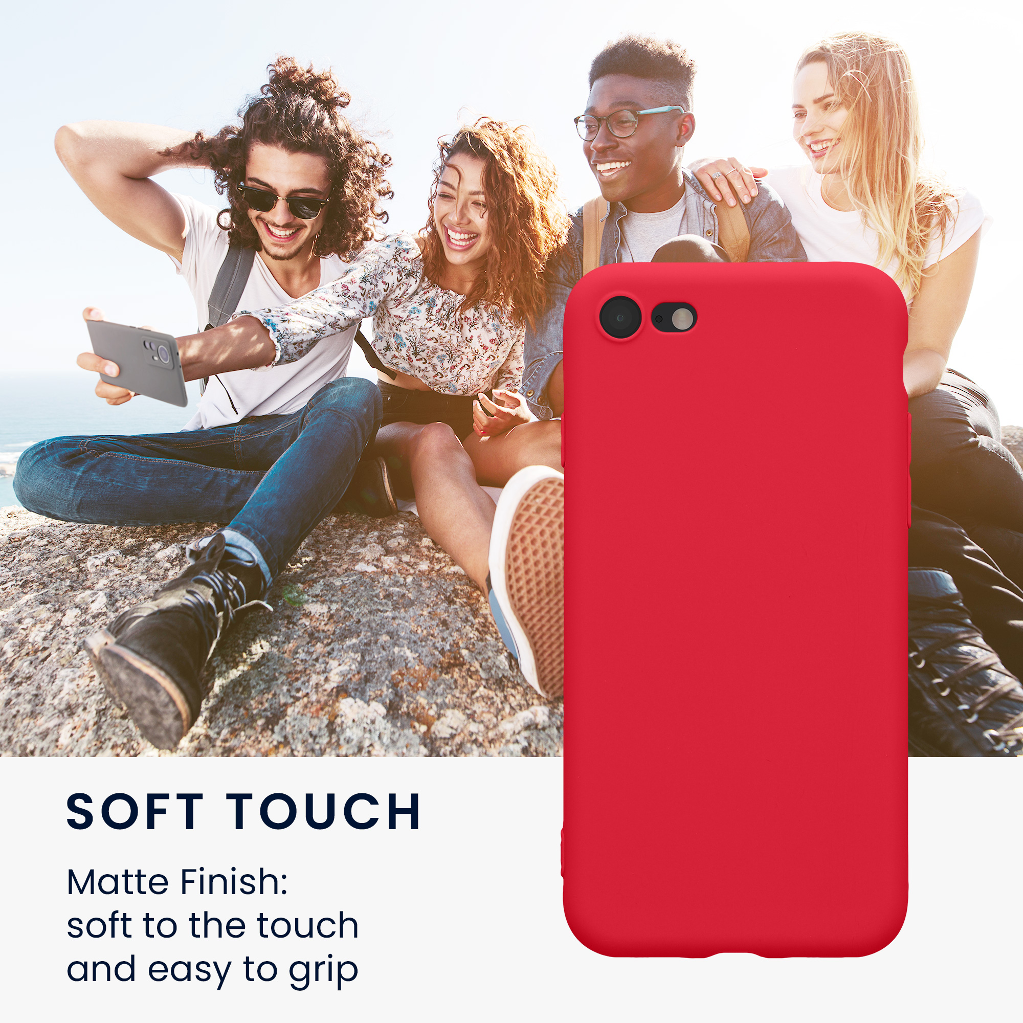 Pouzdro pro Apple iPhone SE (2022) / SE (2020) / 8 / 7 kwmobile tenké TPU - neonově růžová