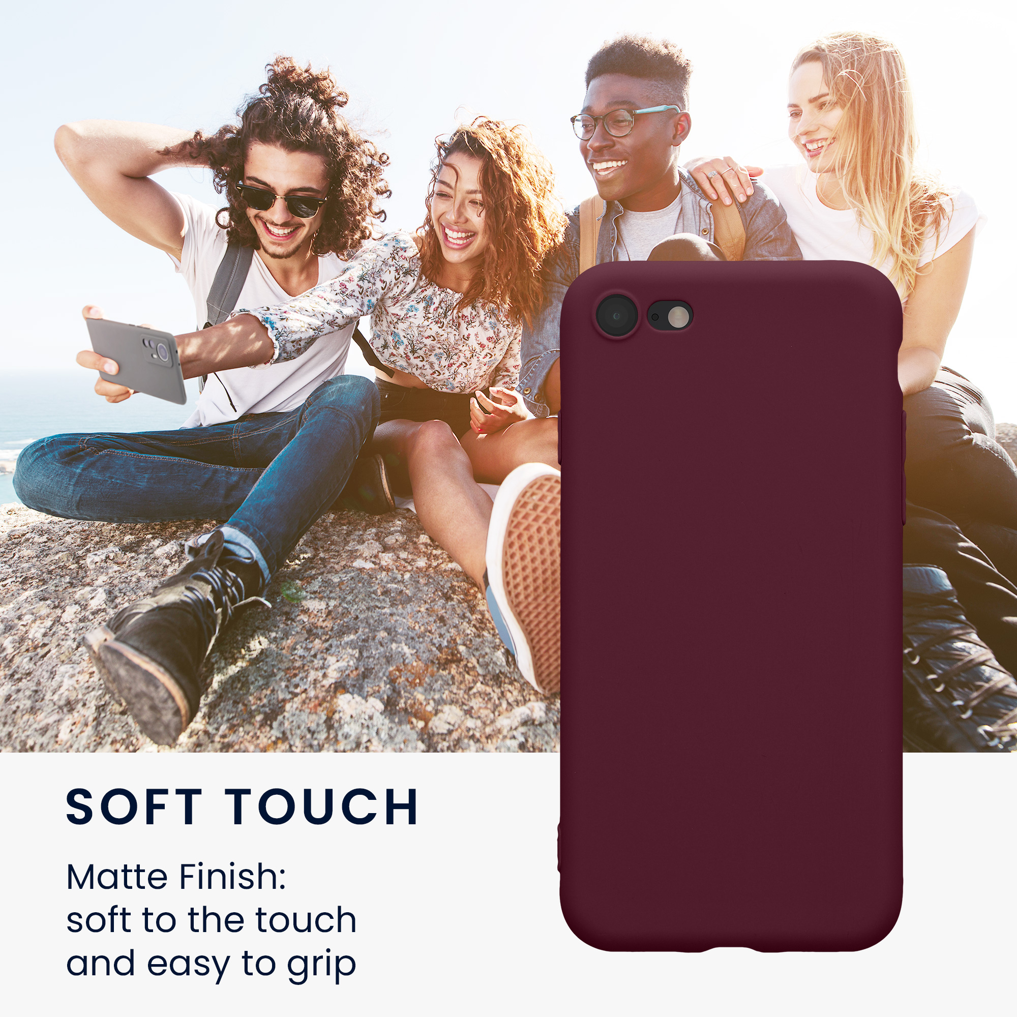 Pouzdro pro Apple iPhone SE (2022) / SE (2020) / 8 / 7 kwmobile tenké TPU - magenta fialová