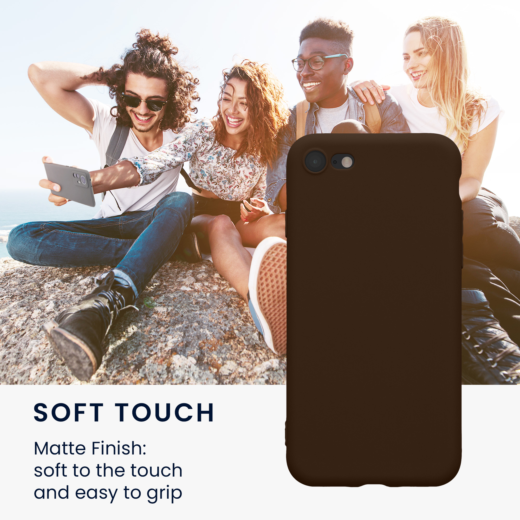 Pouzdro pro Apple iPhone SE (2022) / SE (2020) / 8 / 7 kwmobile tenké TPU - čokoládová