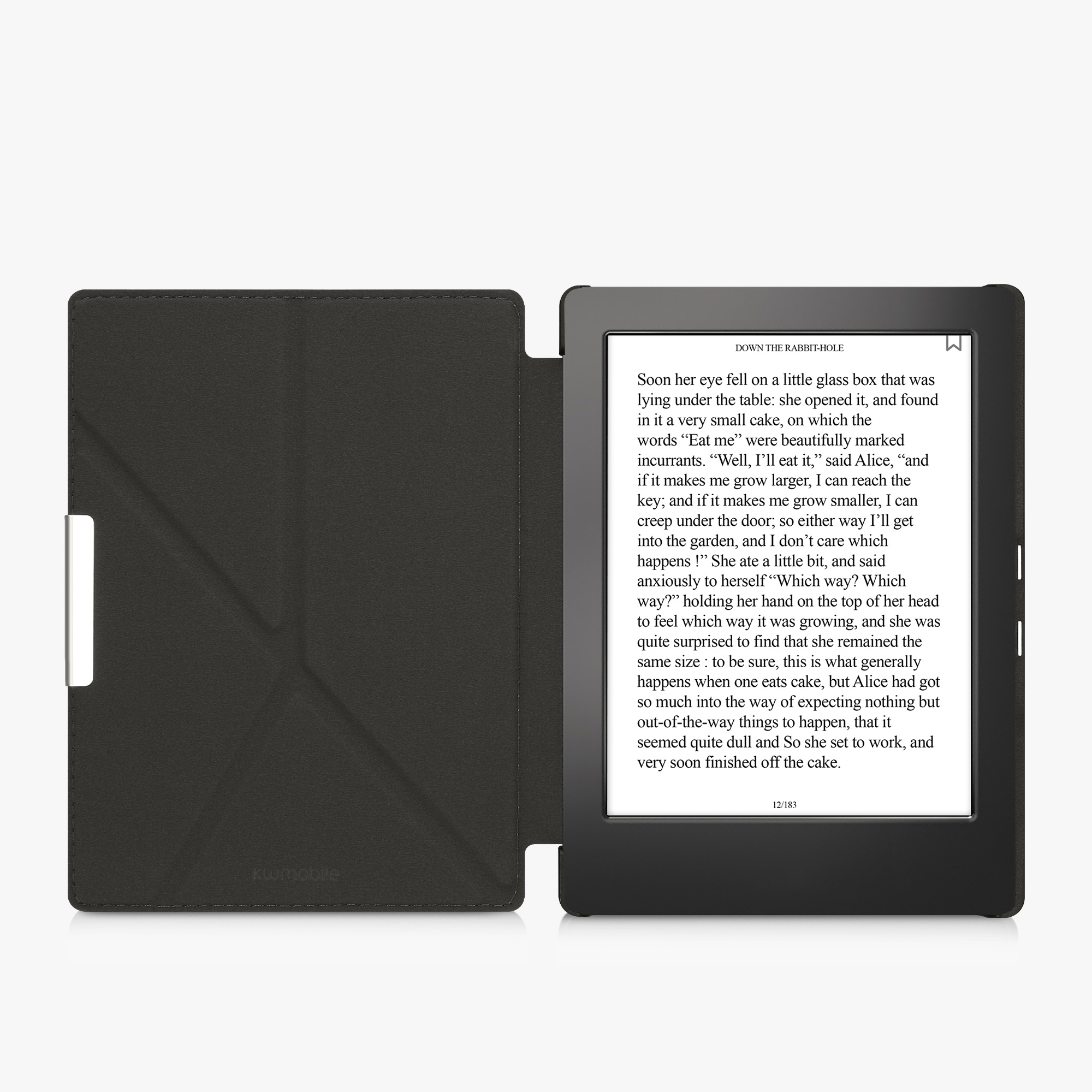 Obal pro Kobo Aura H2O Edition 1 kwmobile se stojánkem tenké z eko kůže - antracitová