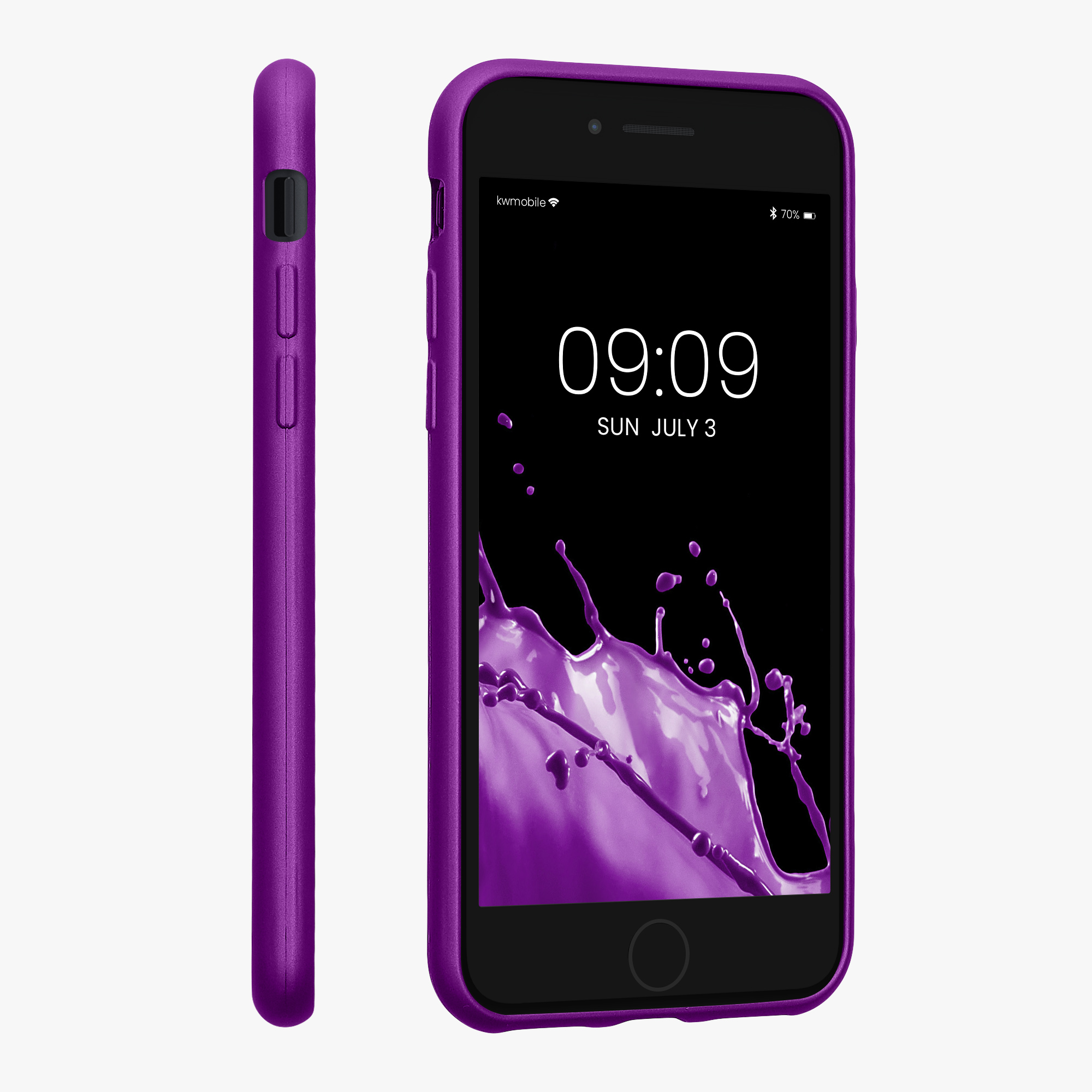 Metalický TPU kryt kwmobile pro iPhone SE 2022/2020/8/7 - metalická fialová