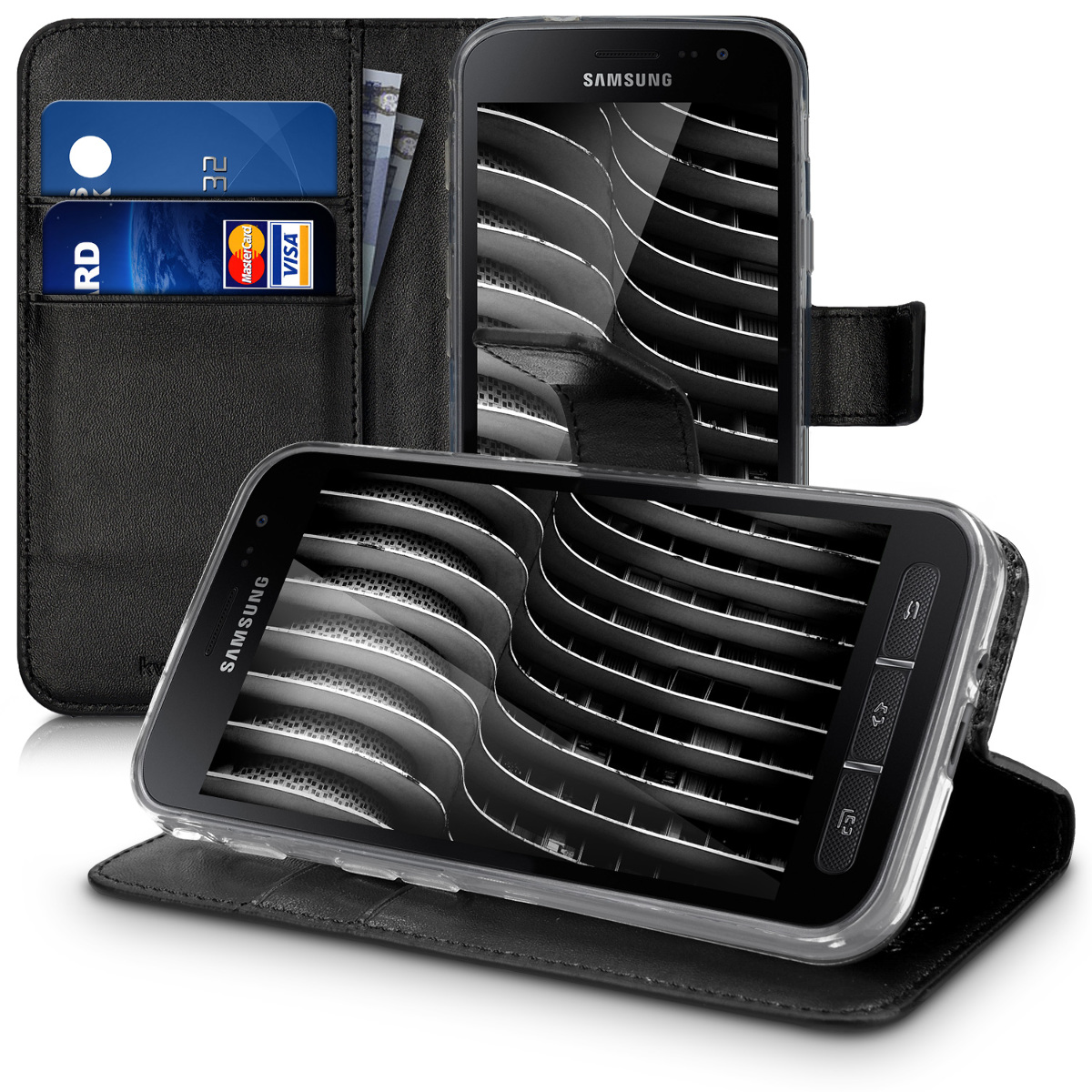 Flip pouzdro na mobil Galaxy Xcover 4 / 4S kwmobile peněženkové černý