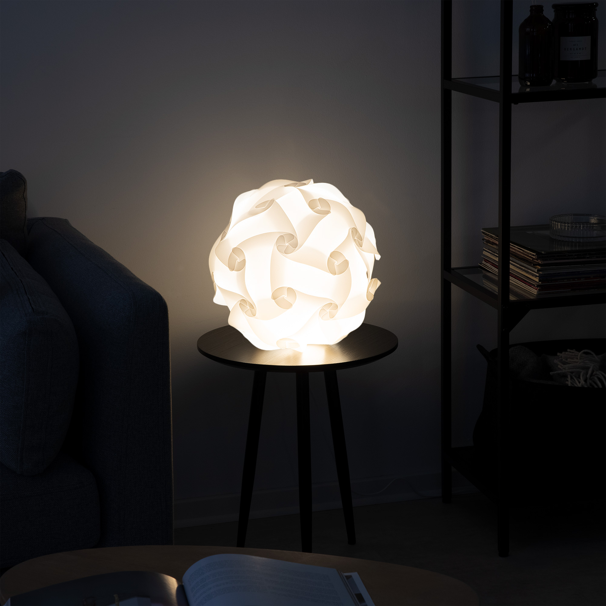 Skládací puzzle stínidlo na stropní lampu - 30 ks - bílá
