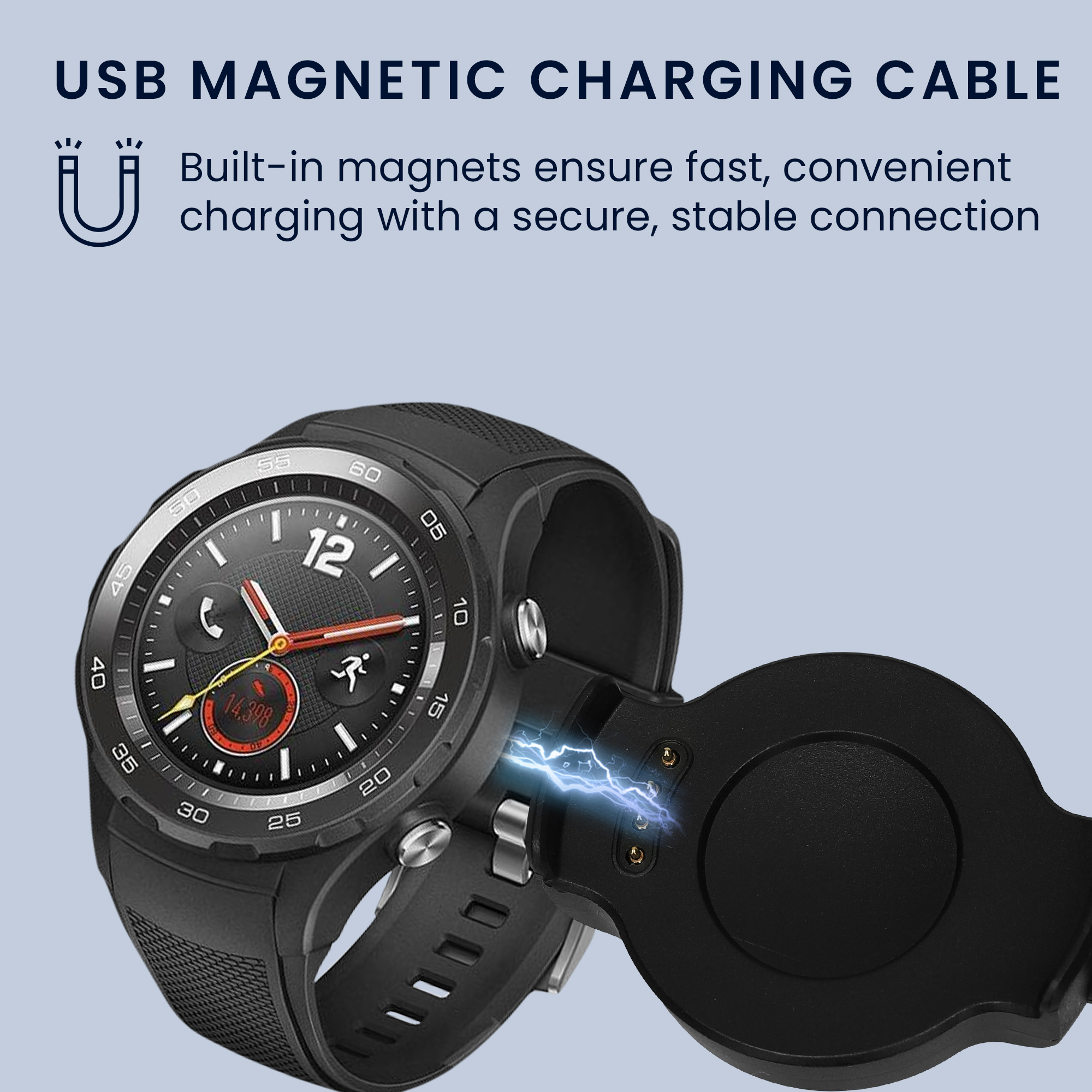 Nabíjecí kabel kwmobile pro Huawei Watch 2 - černá