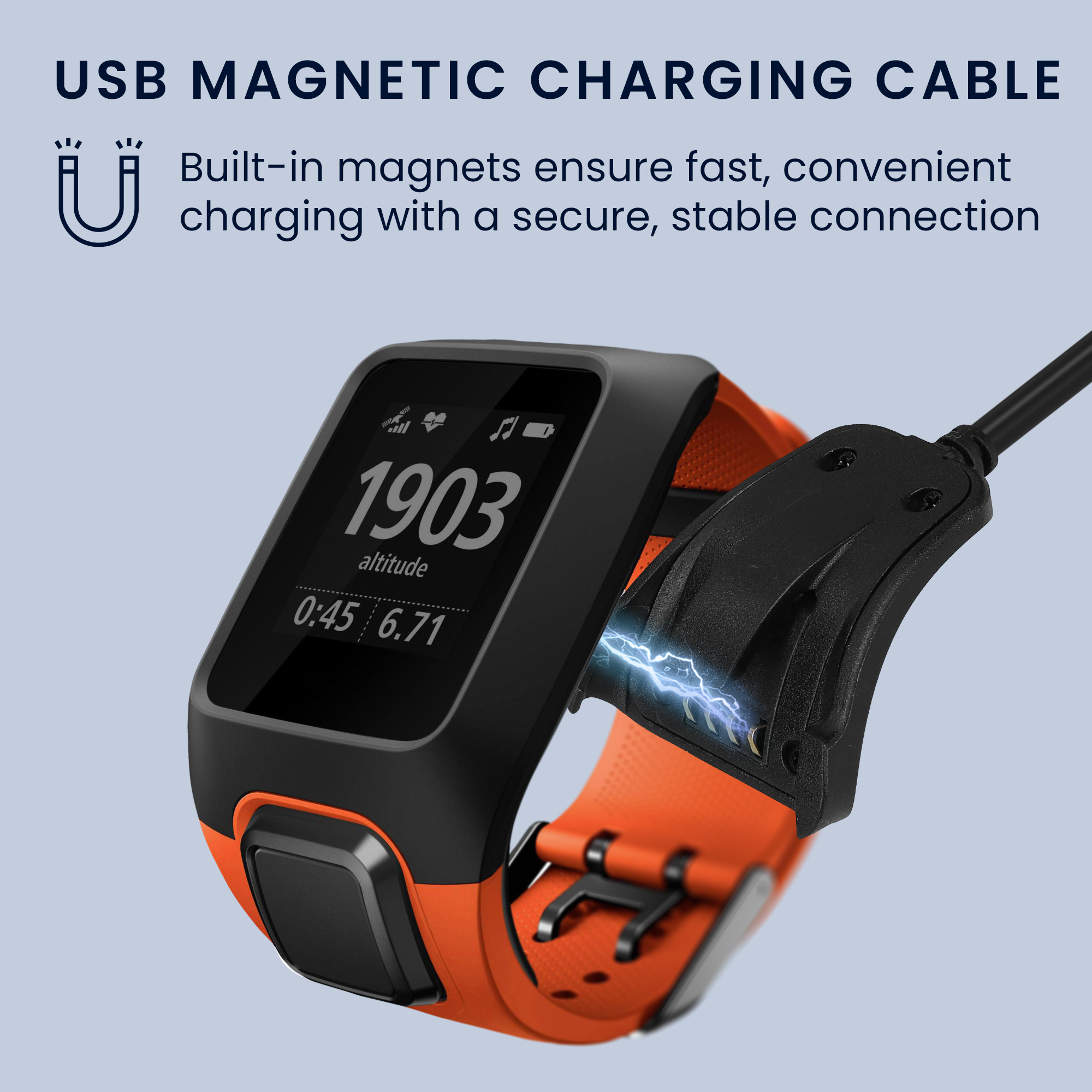 Nabíjecí kabel TomTom Adventurer / Runner 3 / Spark 3 / Golfer 2 kwmobile USB-A černý