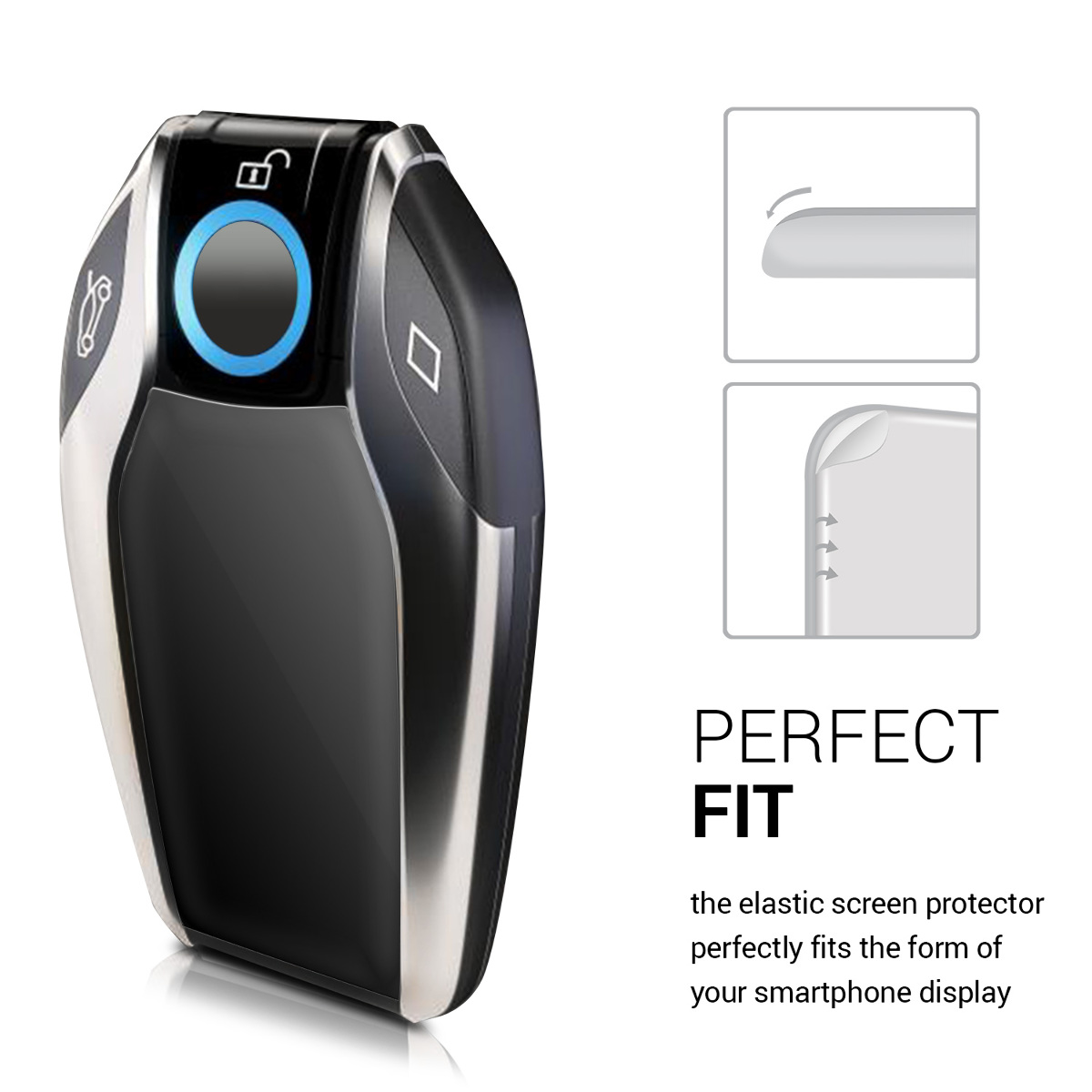 Ochranné fólie BMW Display Key kwmobile 3 ks transparentní