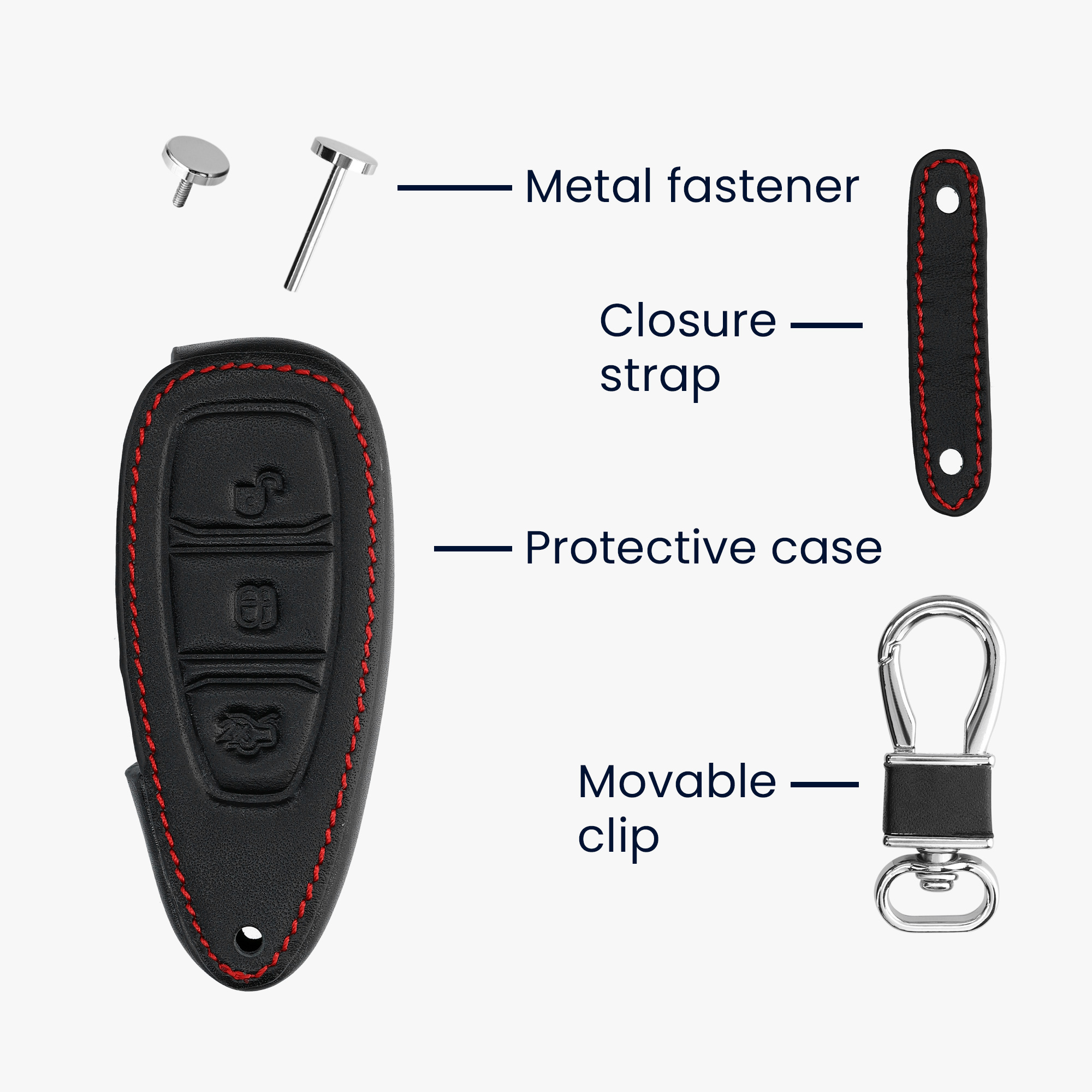 Kryt klíče Ford 3 tlačítka Keyless Go kwmobile černá