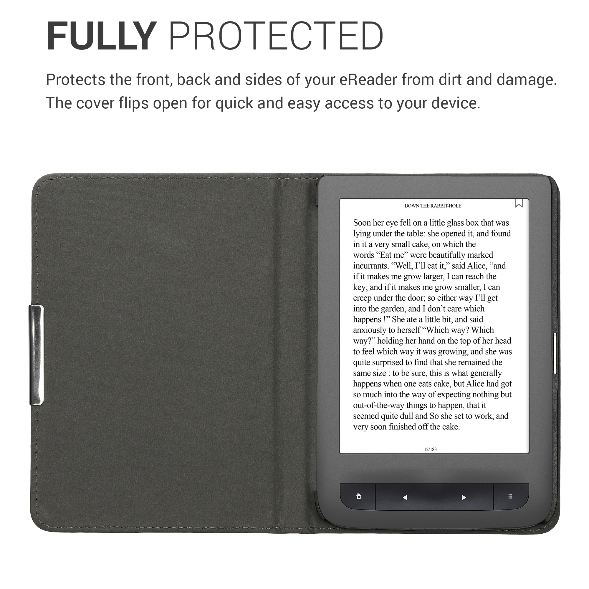 Pouzdro na čtečku Pocketbook Touch Lux 3/Basic Lux/Basic Touch 2 kwmobile - antracitová/černá