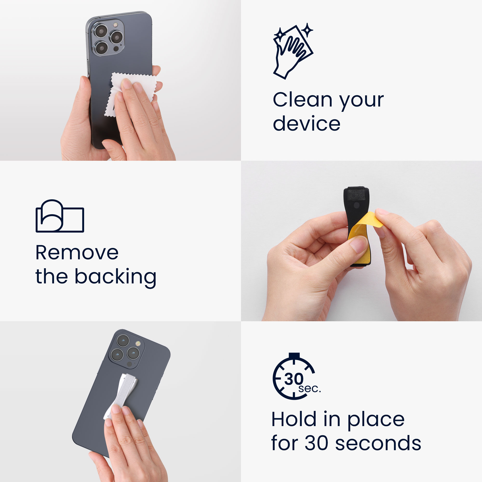 Držáky na prst kwmobile pro smartphone, černá / zelená / tmavě zelená