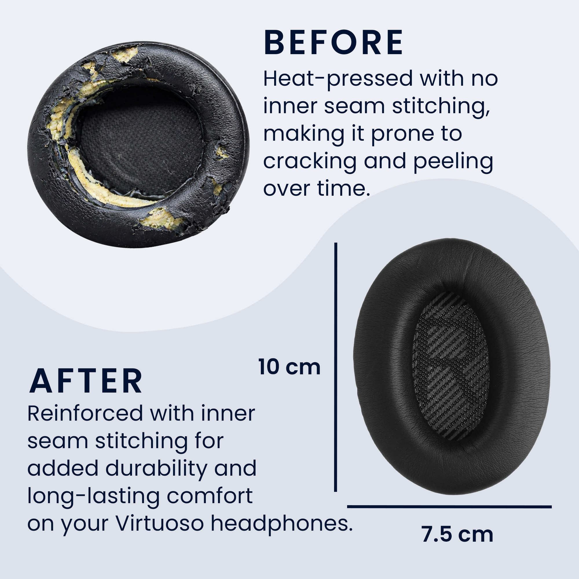 2x náušníky na sluchátka pro Bose Quietcomfort kwmobile - černá