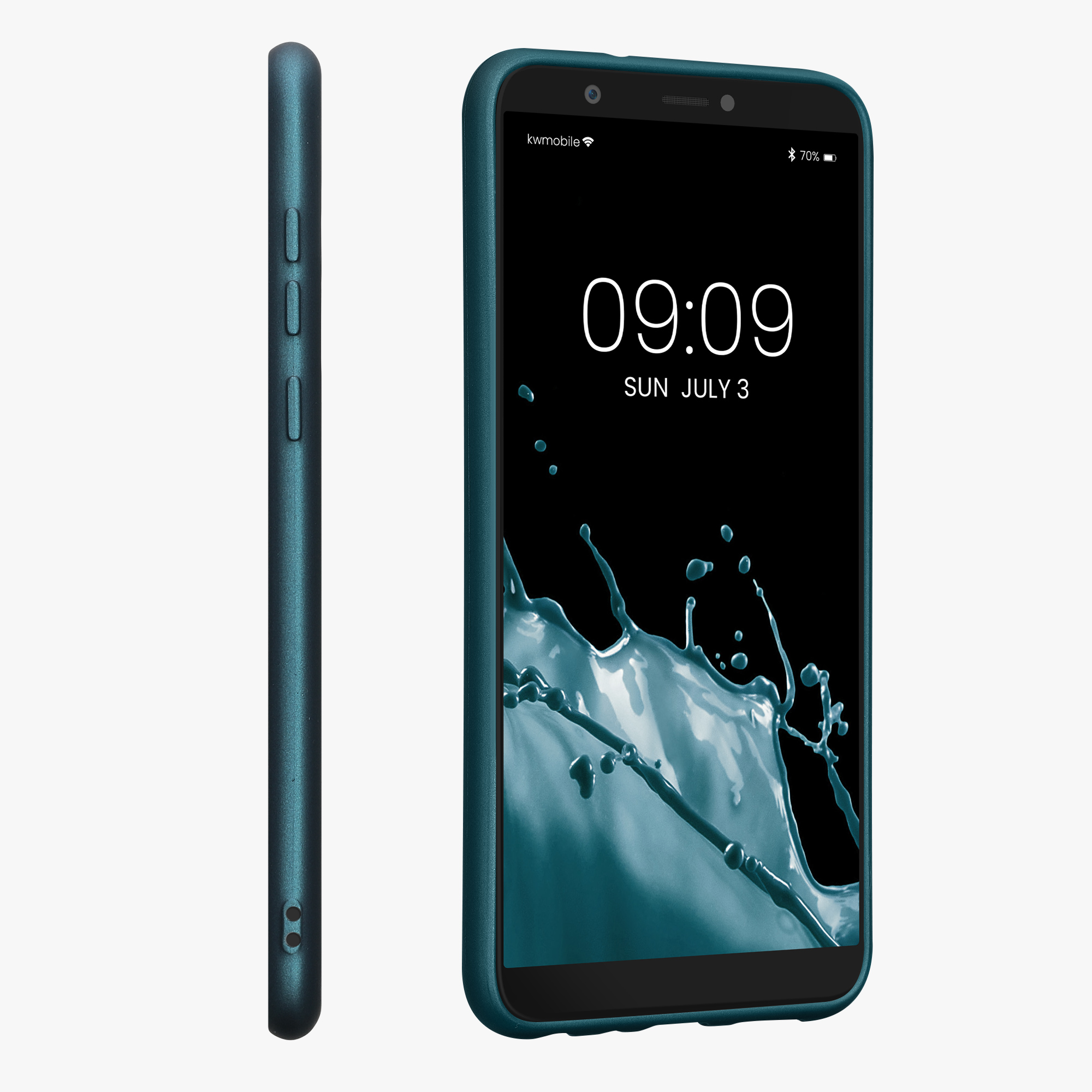 Kryt na mobil Huawei Enjoy 7S / P Smart (2017) kwmobile TPU metalický metalická karibská modrá