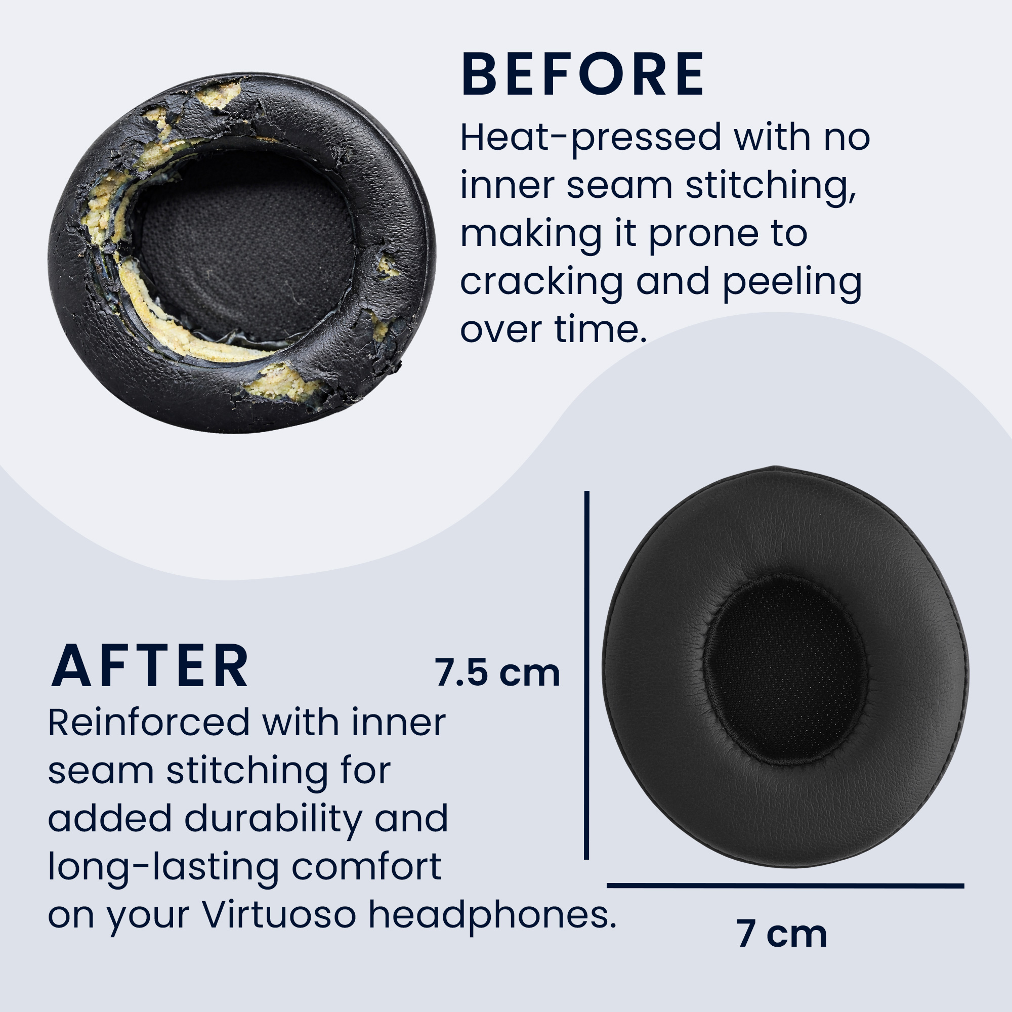 Náhradní náušníky kwmobile pro Beats Solo 2 Wireless / Solo 3 Wireless Replacement Ear Pads, če