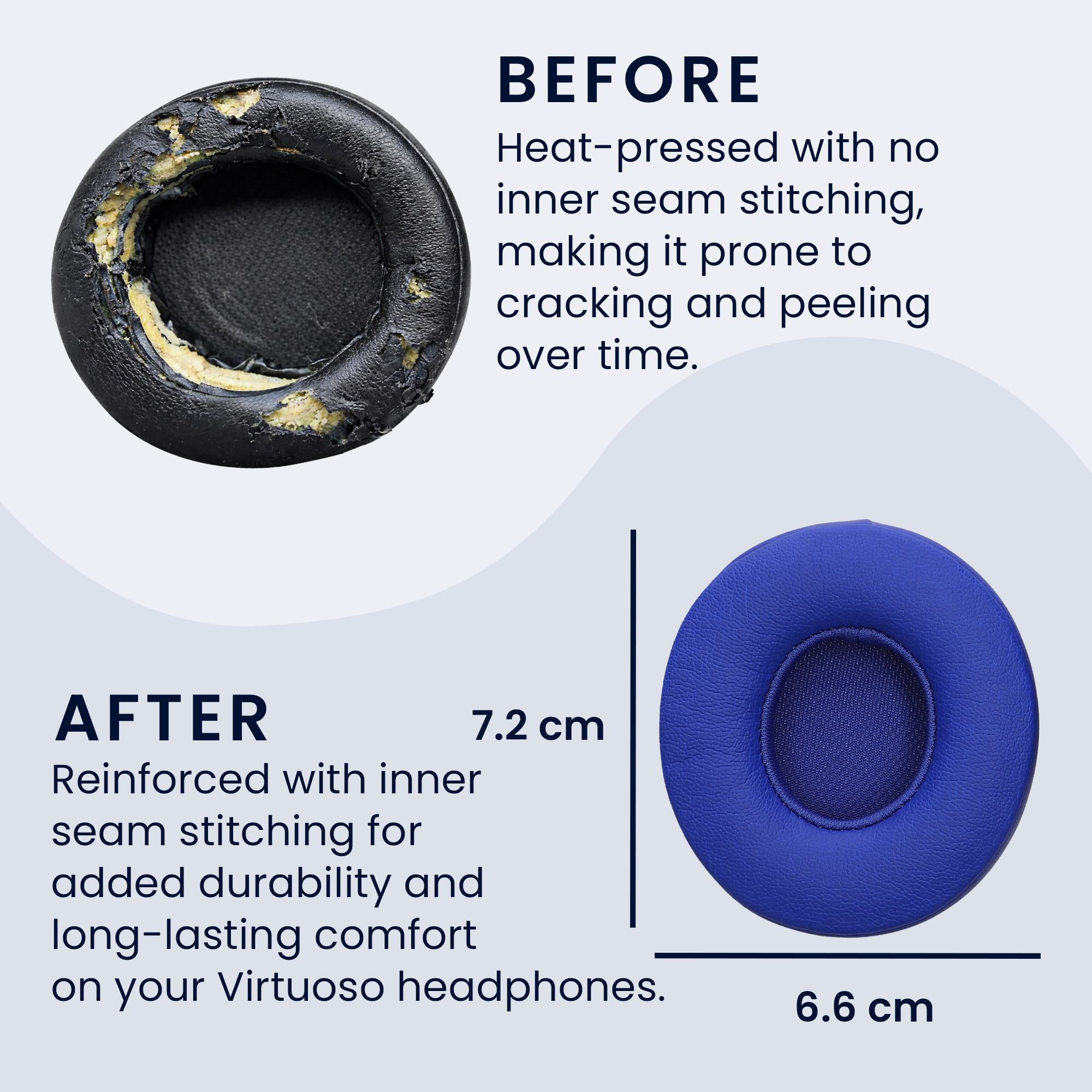 Náhradní náušníky kwmobile pro Beats Solo 2 Wireless / Solo 3 Wireless Replacement Ear Pads, bé