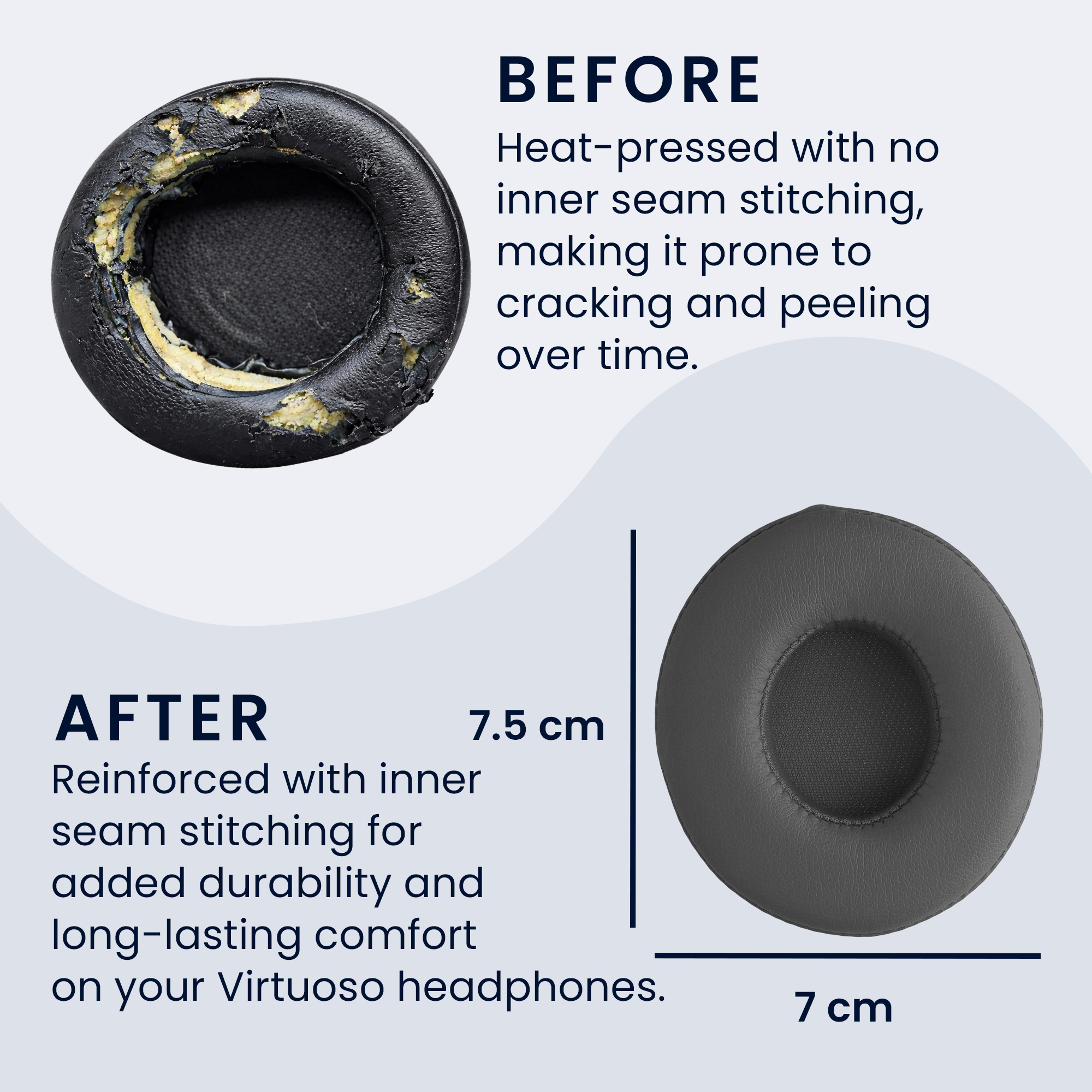 Náhradní náušníky kwmobile pro Beats Solo 2 Wireless / Solo 3 Wireless Replacement Ear Pads, tm