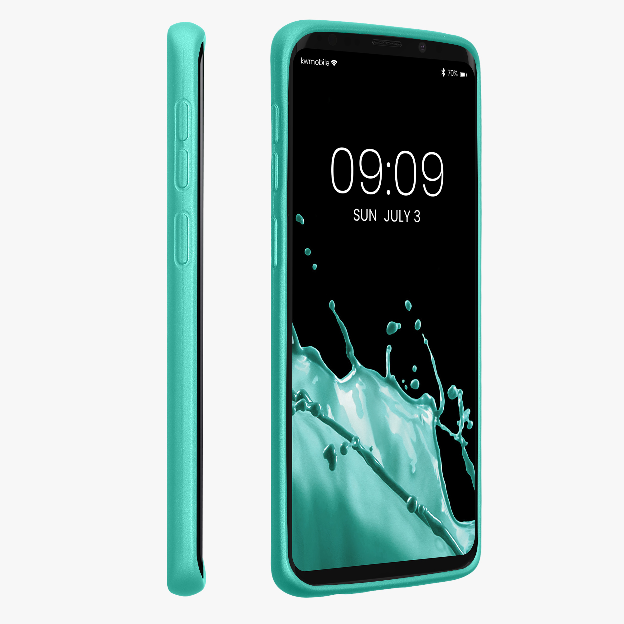Kryt na mobil Samsung Galaxy S9 kwmobile metalická tyrkysová