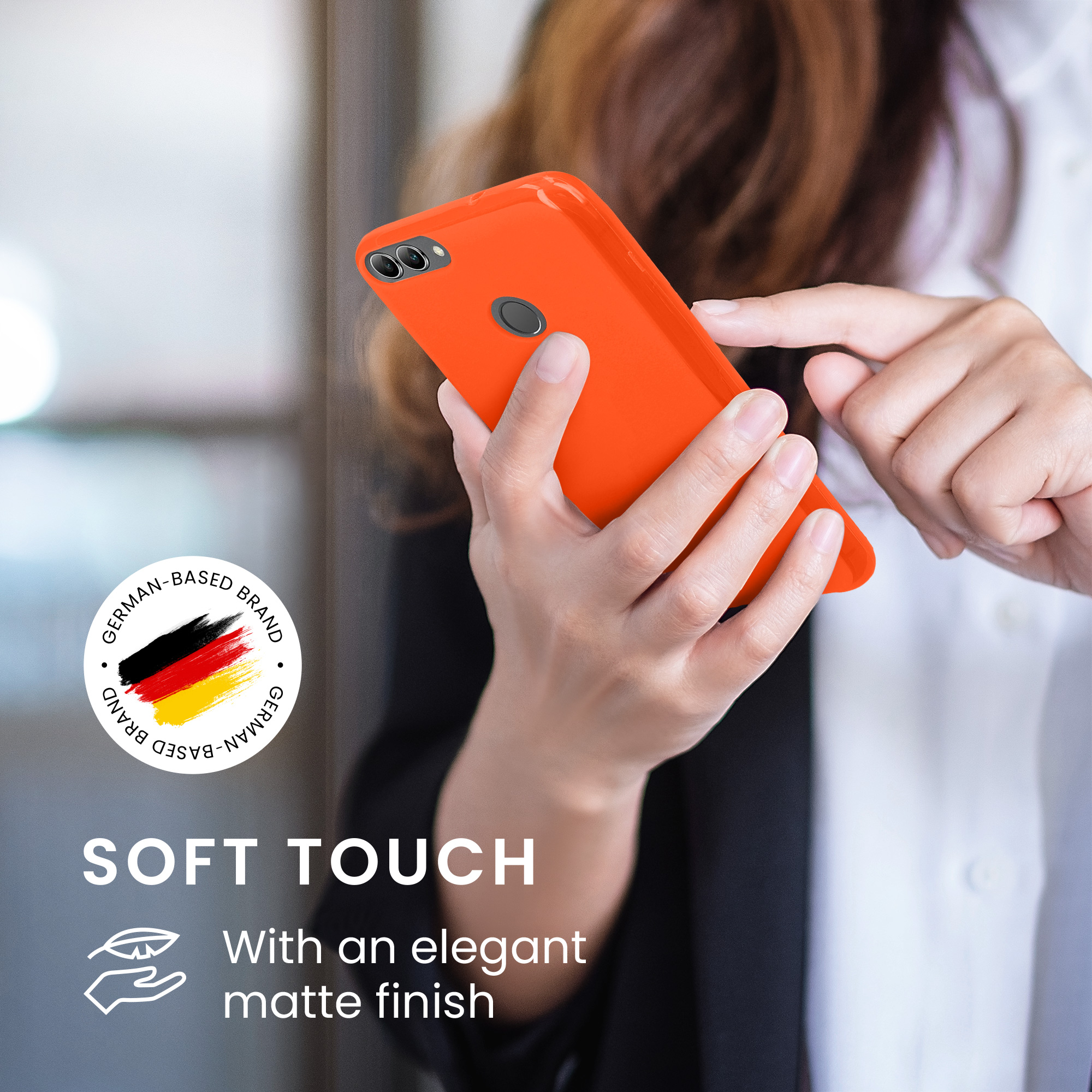 Kryt na mobil Huawei Enjoy 7S / P Smart (2017) kwmobile TPU neonová oranžová