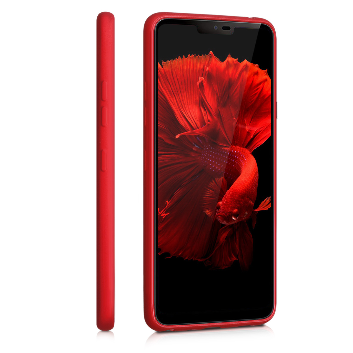 Kryt na mobil LG G7 ThinQ / Fit / One kwmobile TPU metalický metalická tmavě červená
