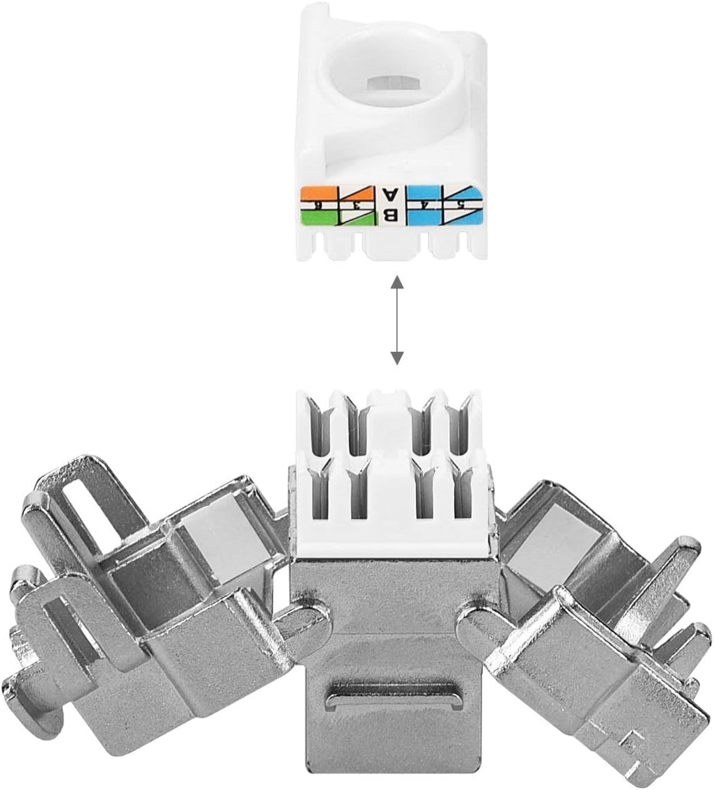 Stíněný RJ45 keystone modul CAT6A pro CAT6A / RJ45 - 6 ks