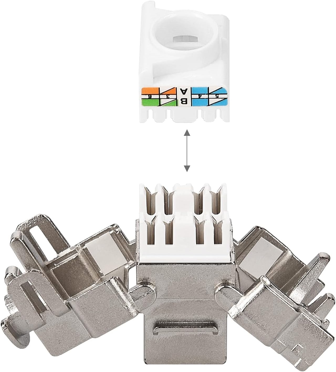 Síťová zásuvka s keystone moduly kwmobile - 48 ks - CAT6A / RJ45 síťové rozvody - for patch panel, wall plate and network socket