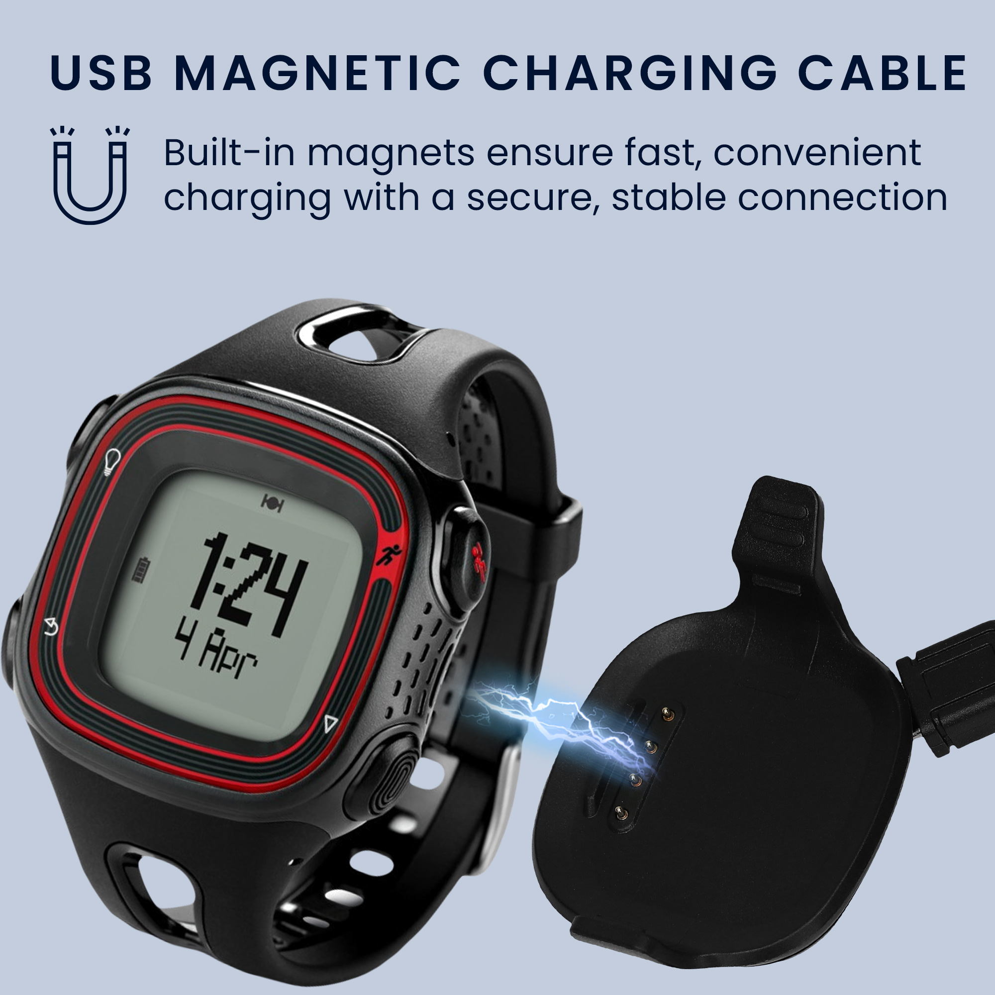 Nabíjecí kabel Garmin Forerunner 10 / 15 kwmobile USB-A černý
