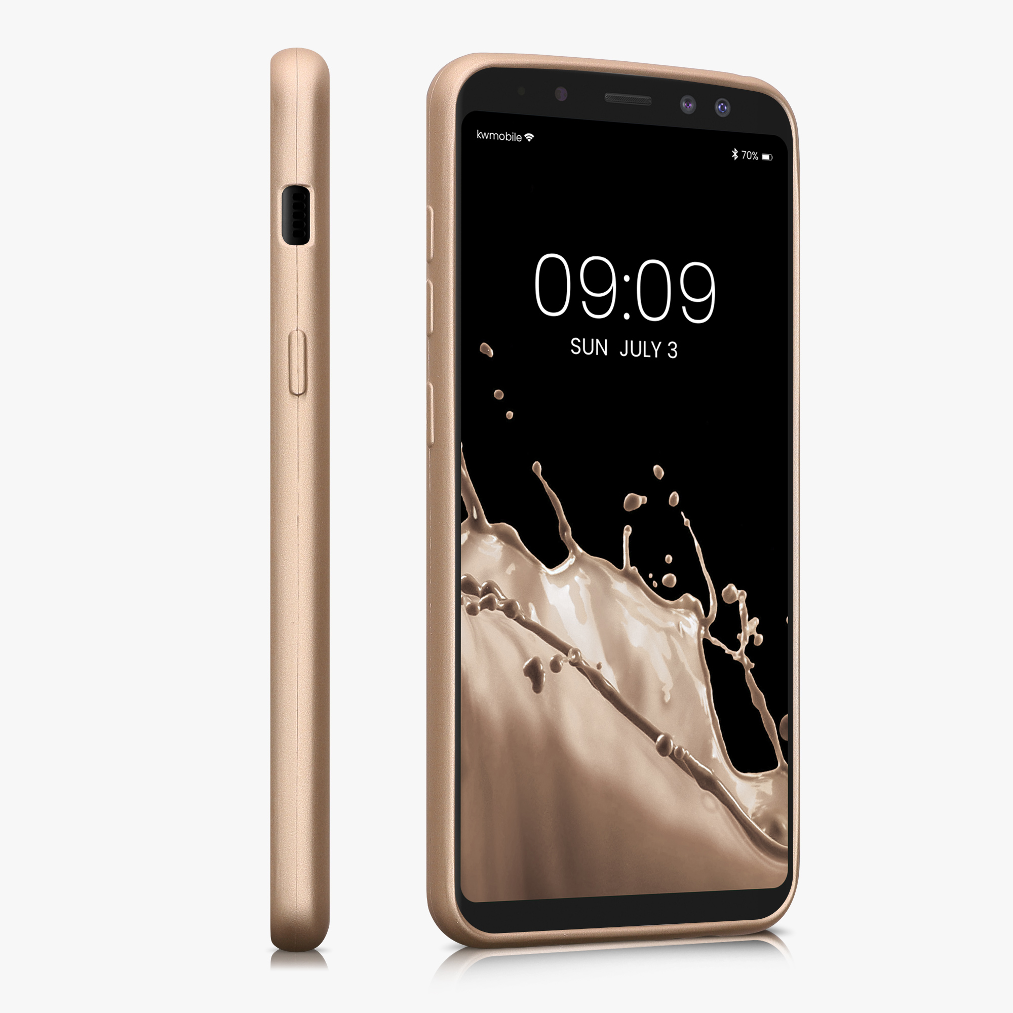 Metalický kryt na mobil Samsung Galaxy A8 (2018) kwmobile metalicky zlatý