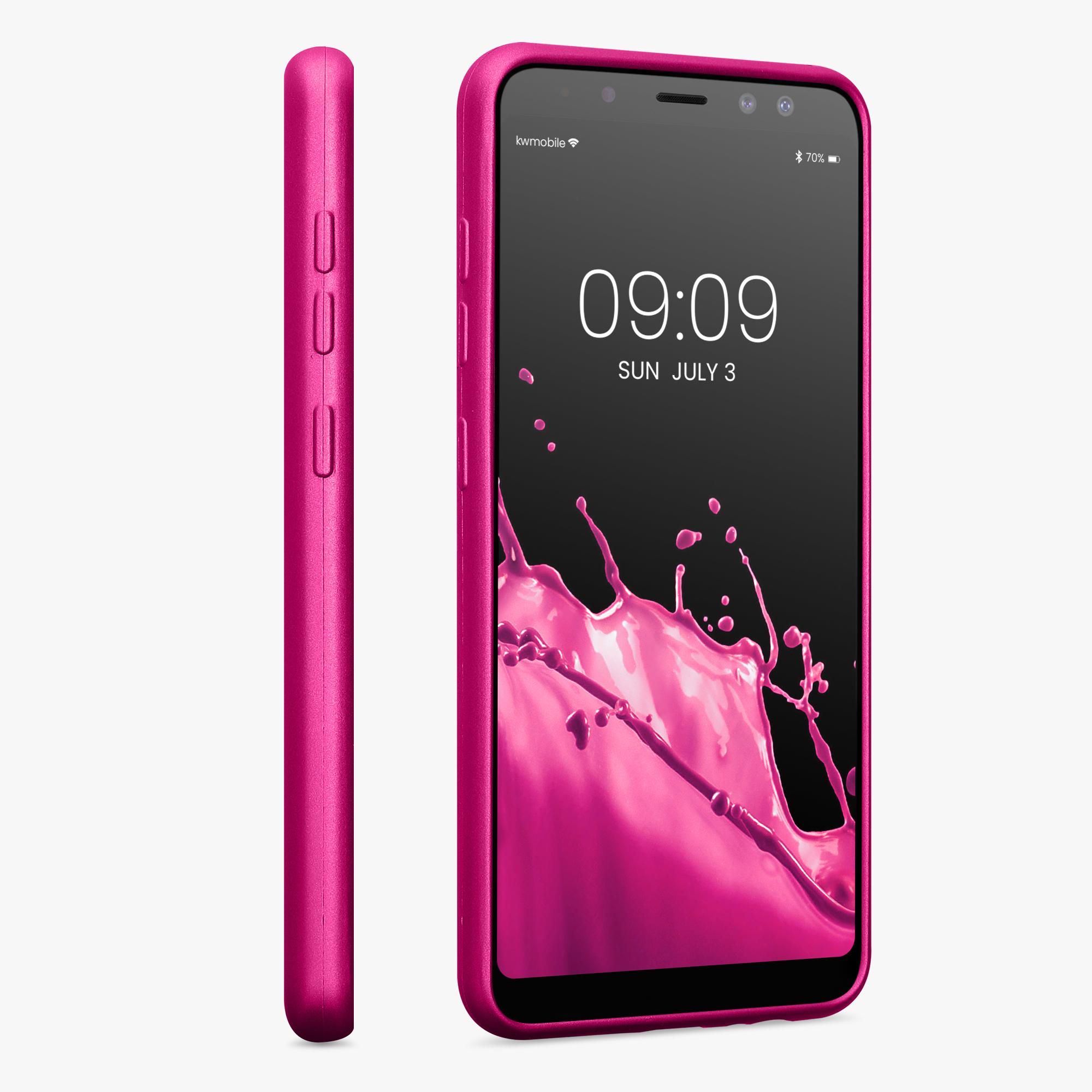Metalický kryt na mobil Samsung Galaxy A8 (2018) kwmobile metalicky růžový