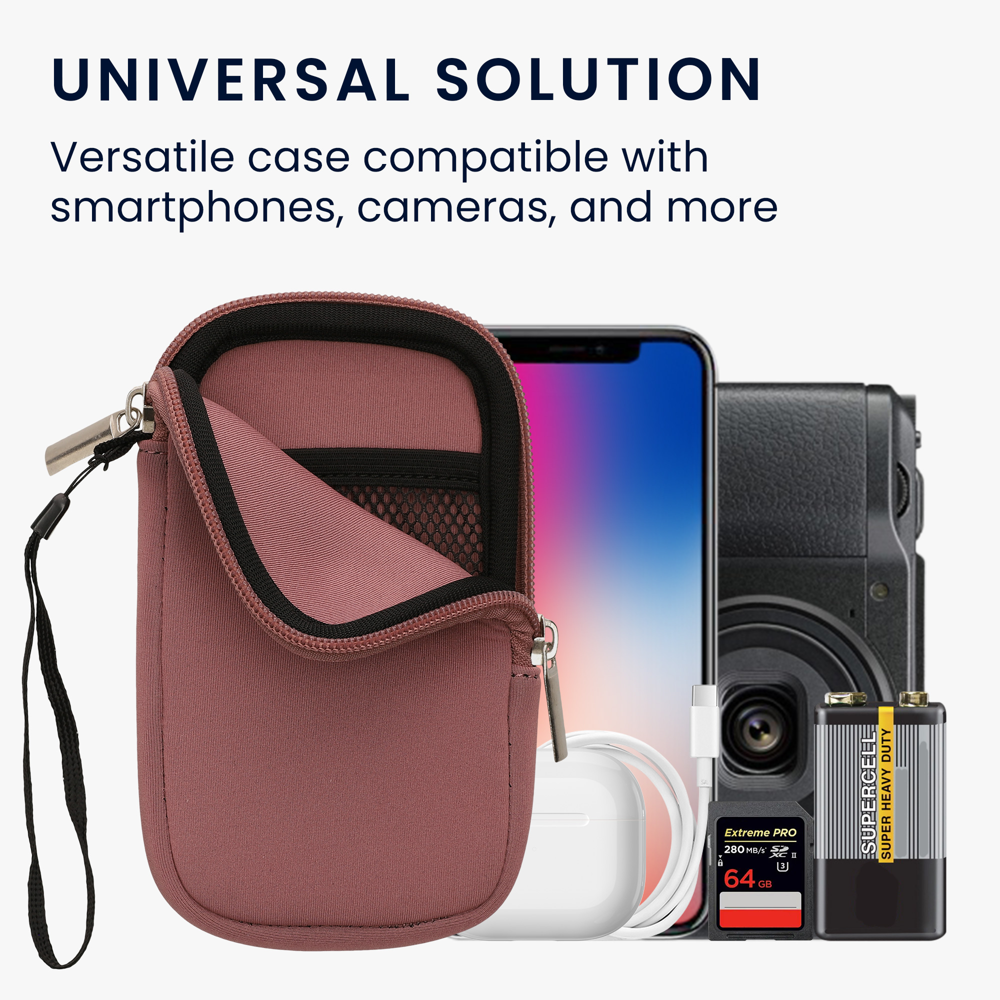 Univerzální pouzdro na mobil univerzální mobil do 4,5" / velikost S kwmobile - sleeve in dark rose