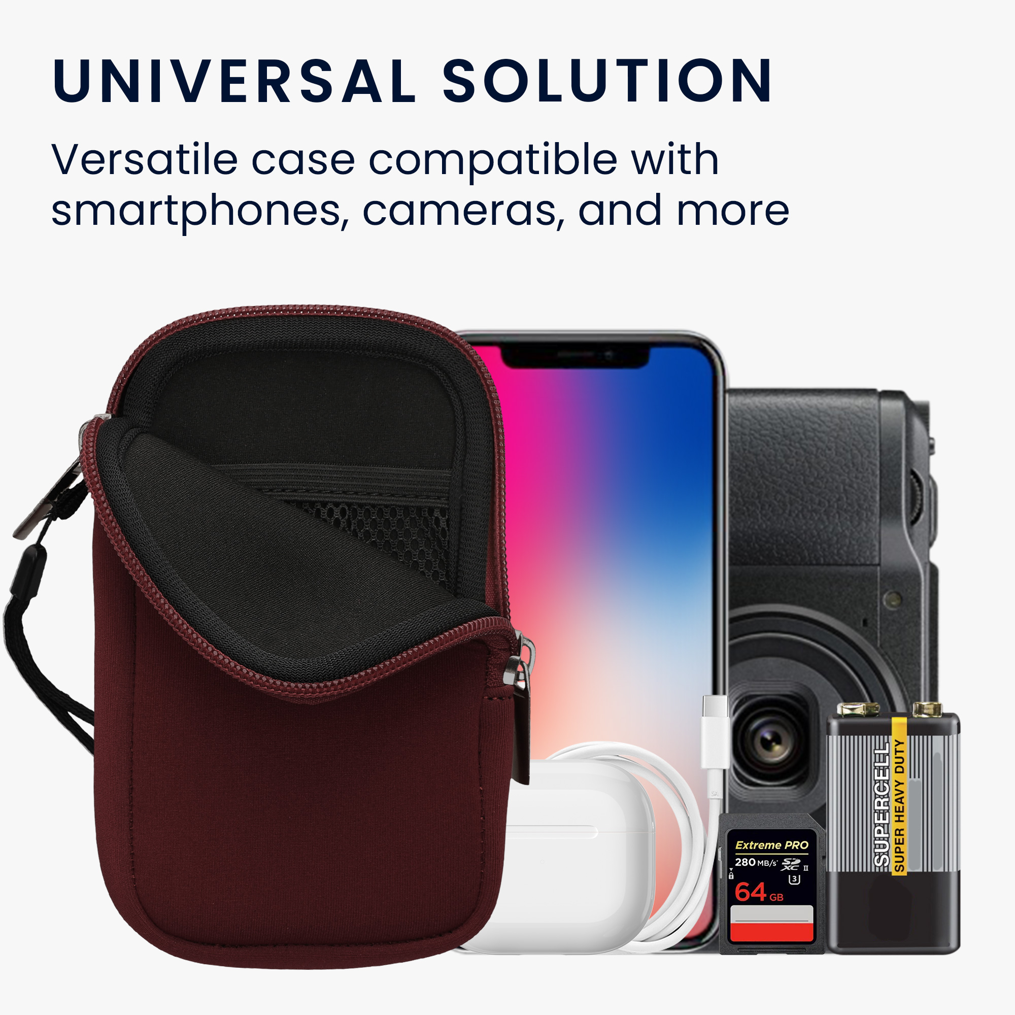 Univerzální pouzdro na mobil kwmobile pro Universal Phone Pouch Size M, sleeve in berry
