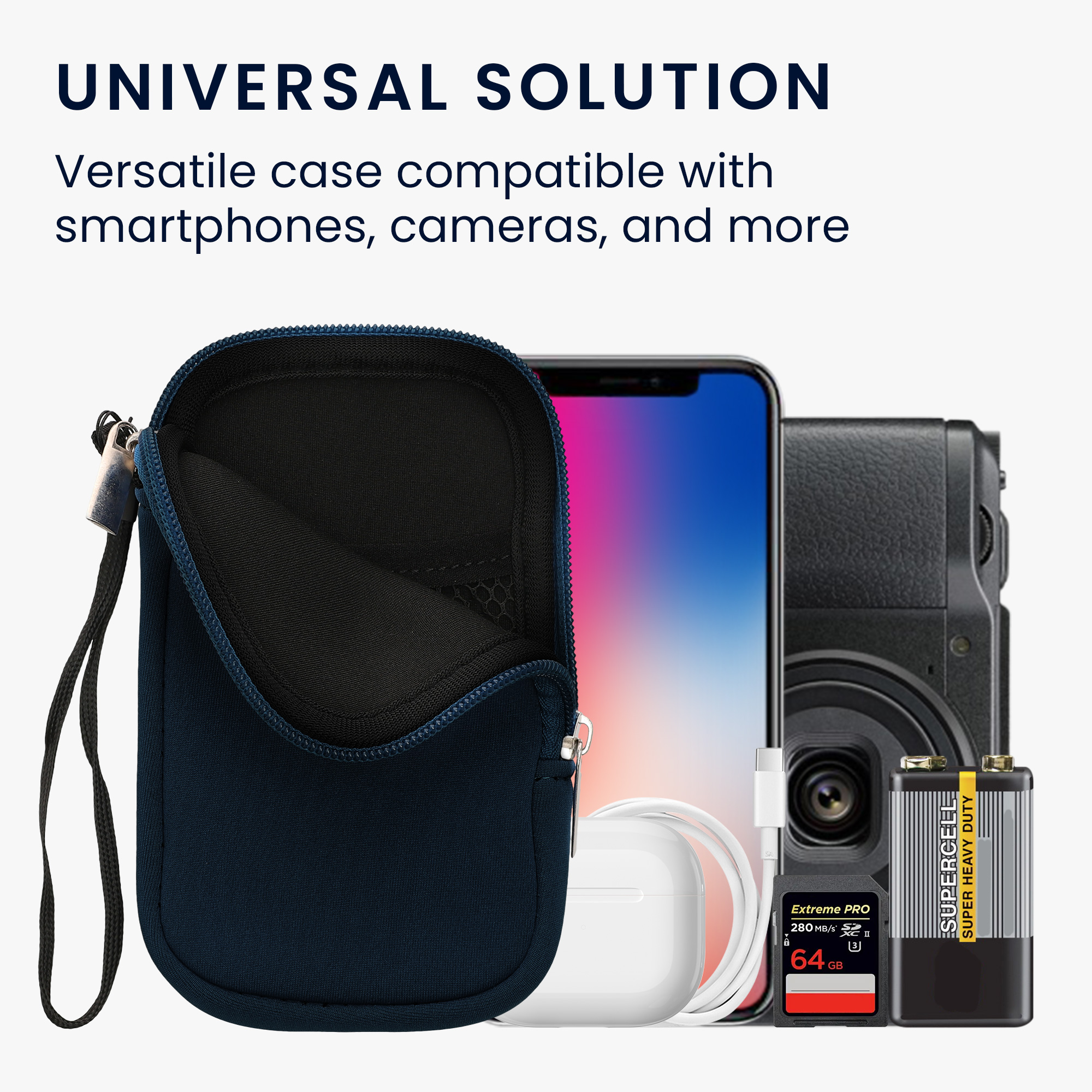 Univerzální pouzdro na mobil kwmobile pro Universal Phone Pouch Size M, sleeve in navy blue