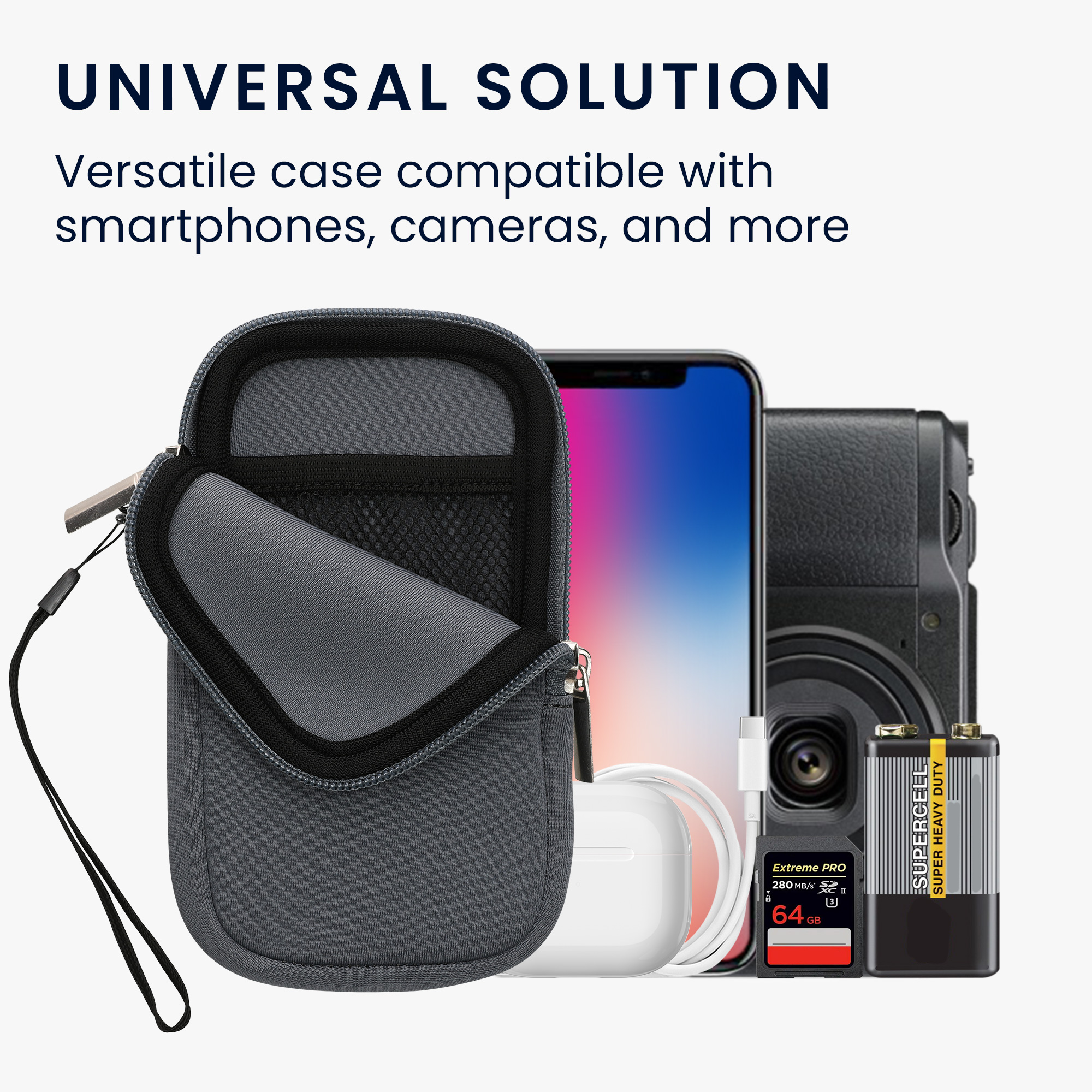 Univerzální pouzdro na mobil kwmobile pro Universal Phone Pouch Size M, sleeve in blue grey