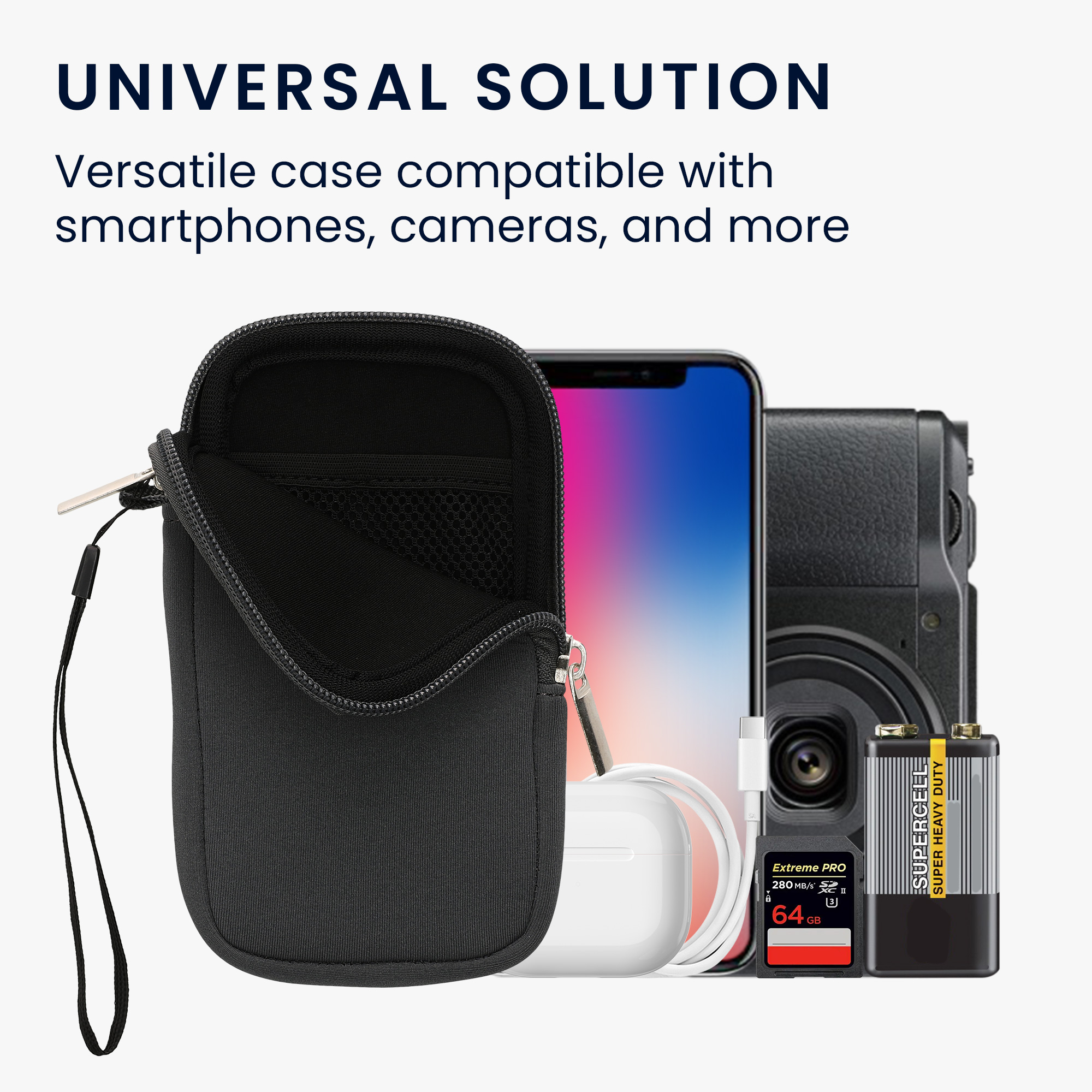 Univerzální pouzdro na mobil kwmobile pro Universal Phone Pouch Size M, sleeve in grey