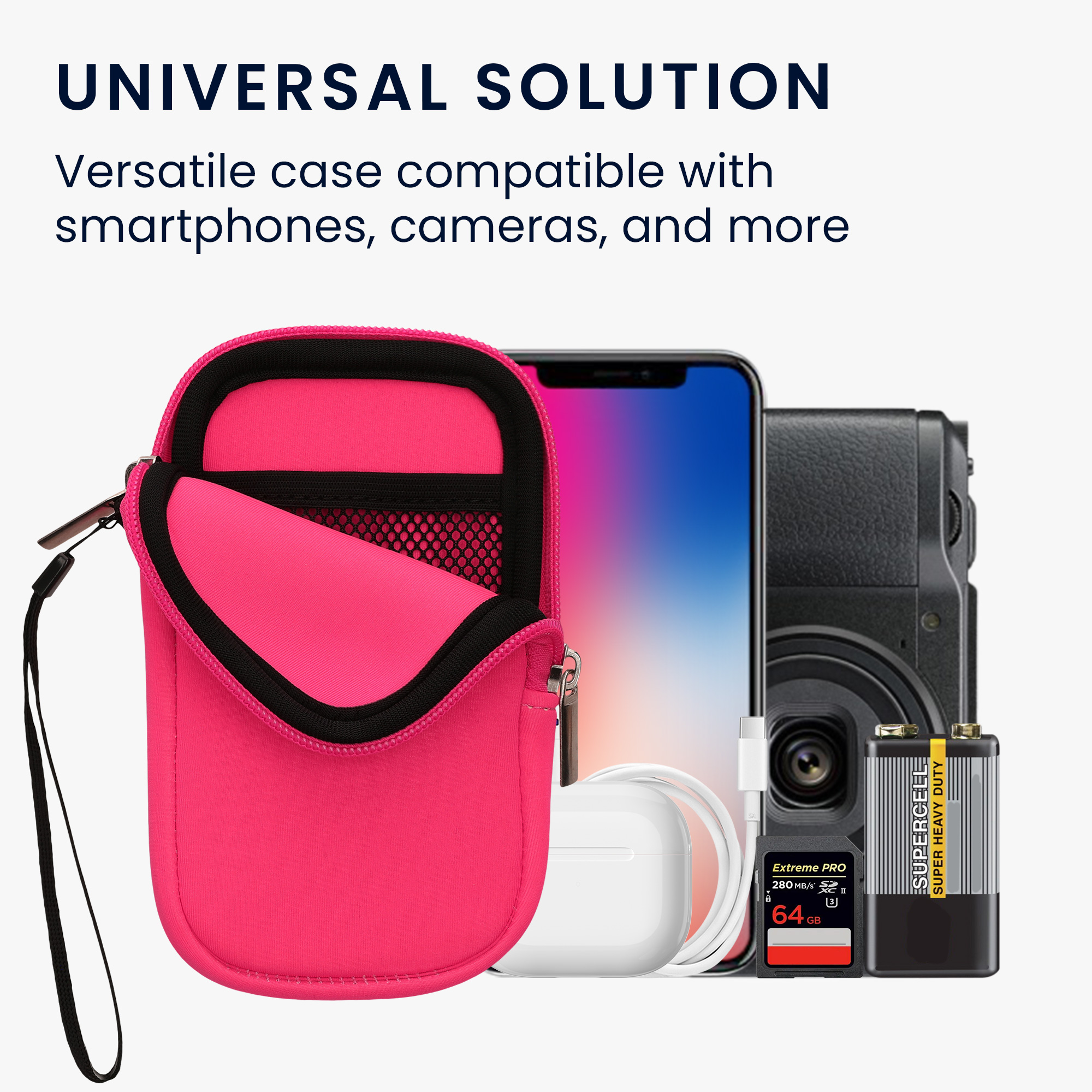 Univerzální pouzdro na mobil kwmobile pro Universal Phone Pouch Size M, sleeve in neon pink