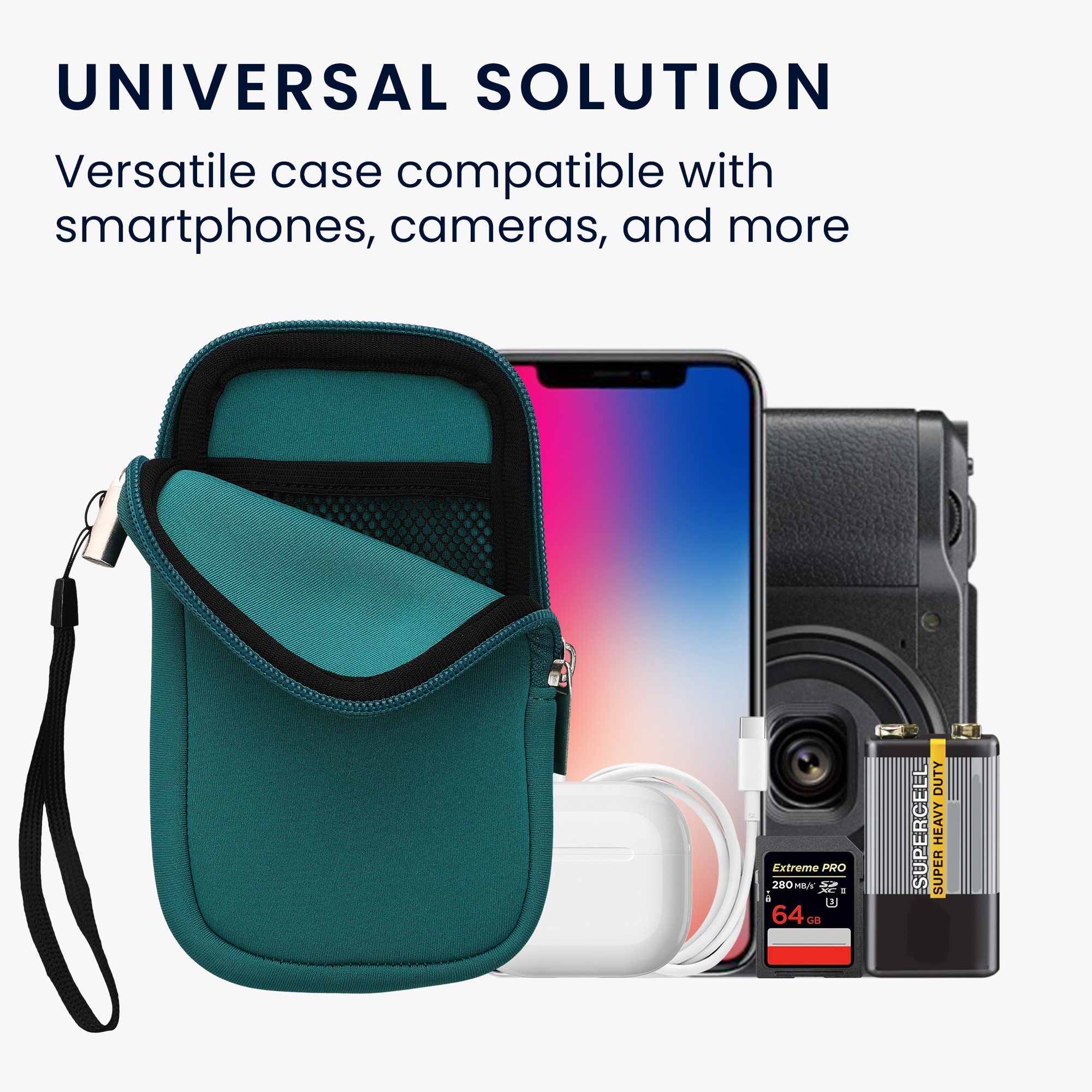 Univerzální pouzdro na mobil kwmobile pro Universal Phone Pouch Size M, sleeve in petrol