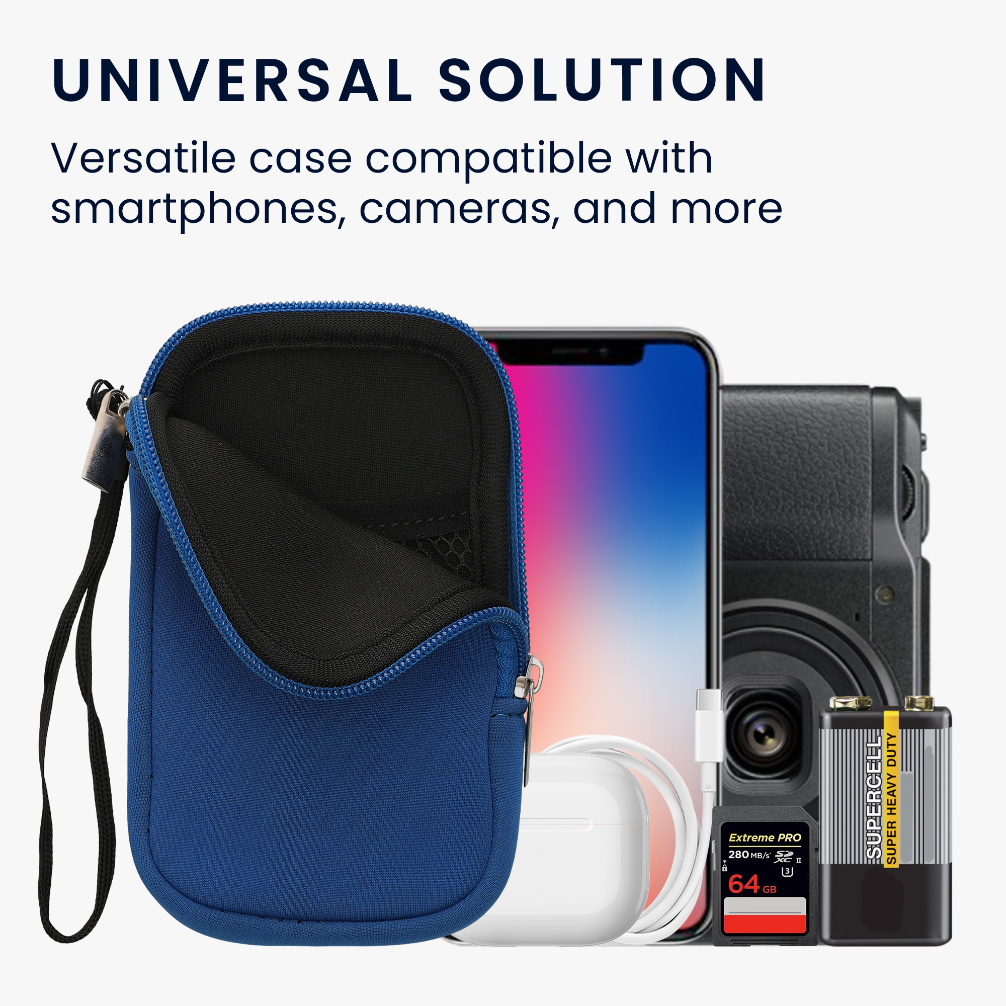 kwmobile univerzální pouzdro na mobil L 6.5", neopren, modrá