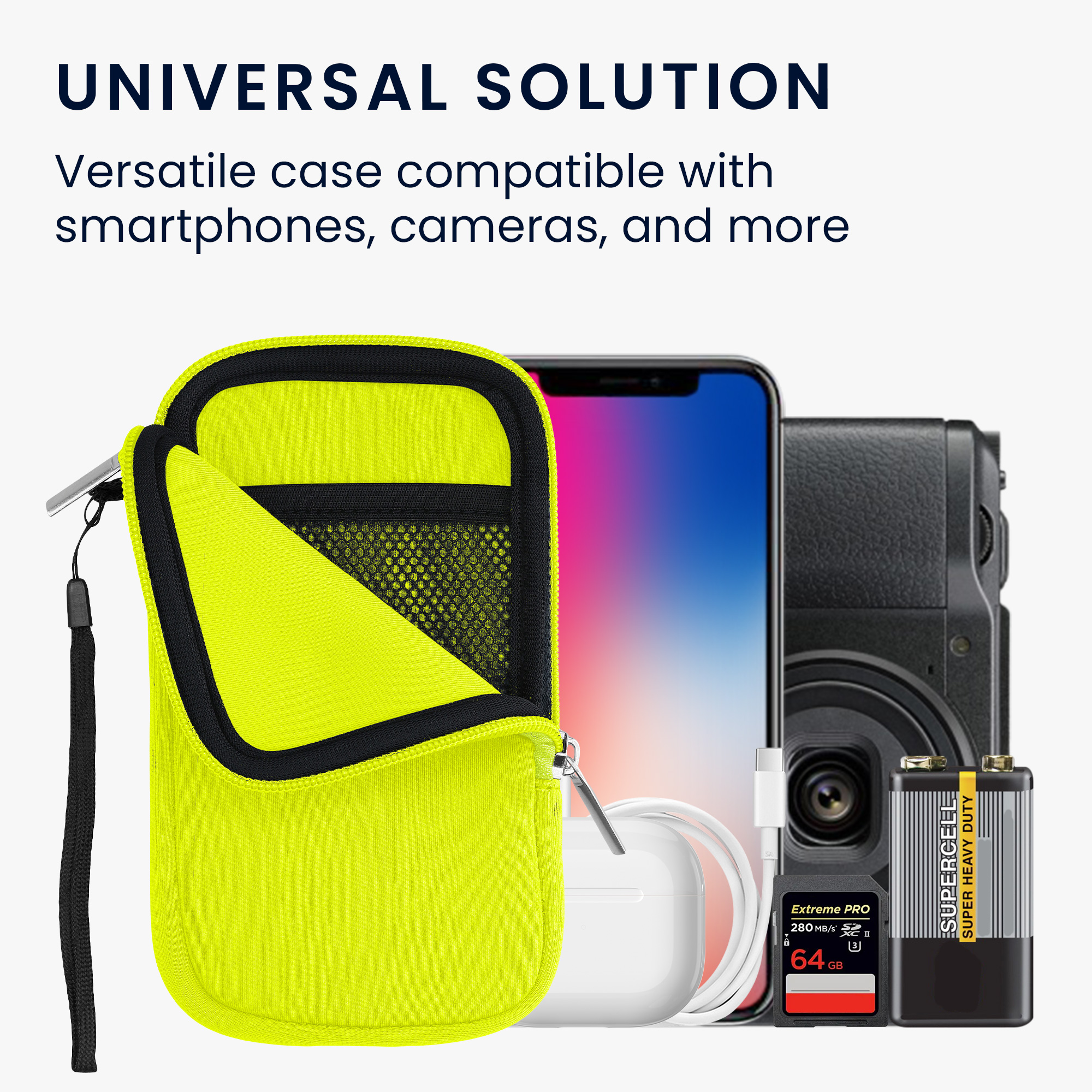 kwmobile univerzální pouzdro na mobil L 6.5", neopren, žlutá