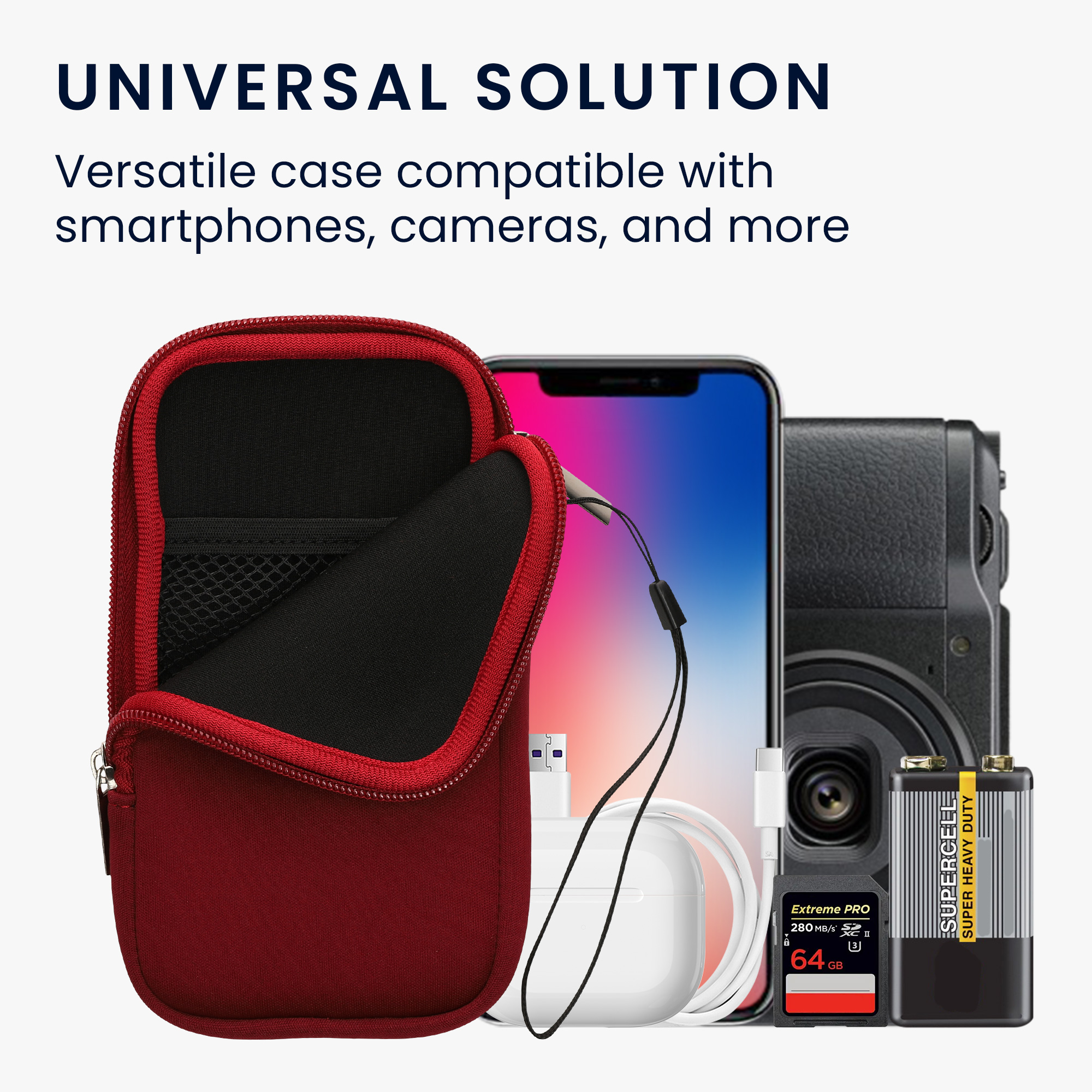 kwmobile univerzální pouzdro na mobil L 6.5", neopren, červená