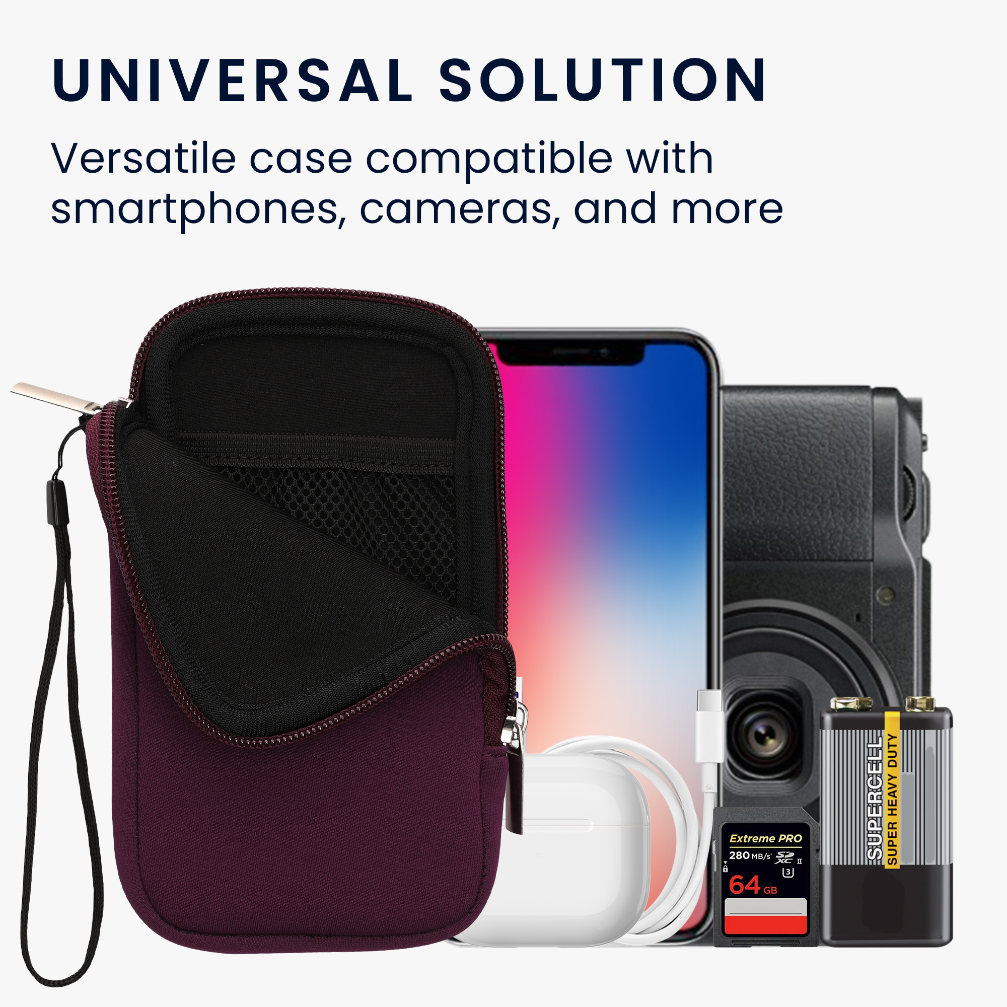kwmobile univerzální pouzdro na mobil L 6.5", neopren, berry