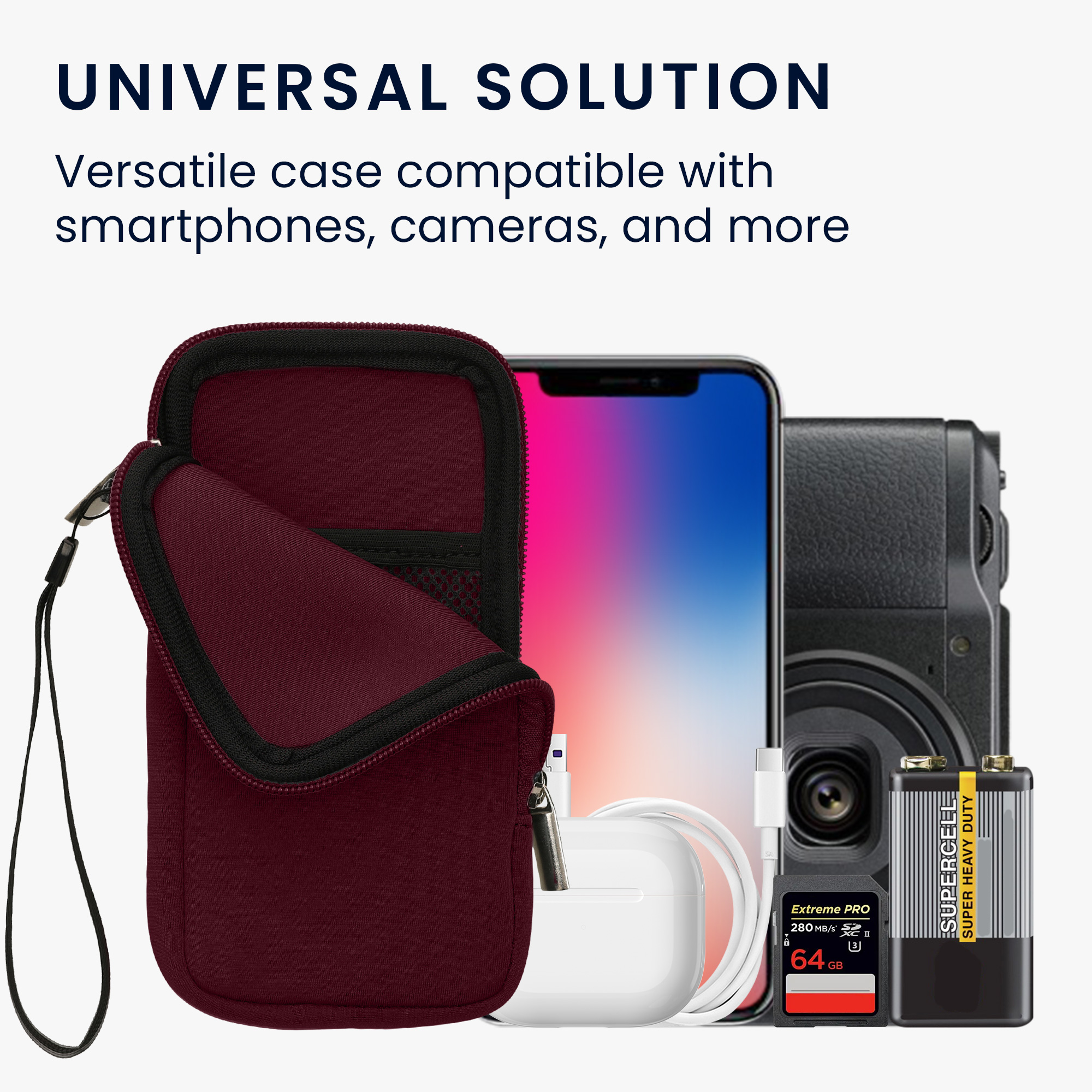 kwmobile univerzální pouzdro na mobil L 6.5", neopren, Bordeaux